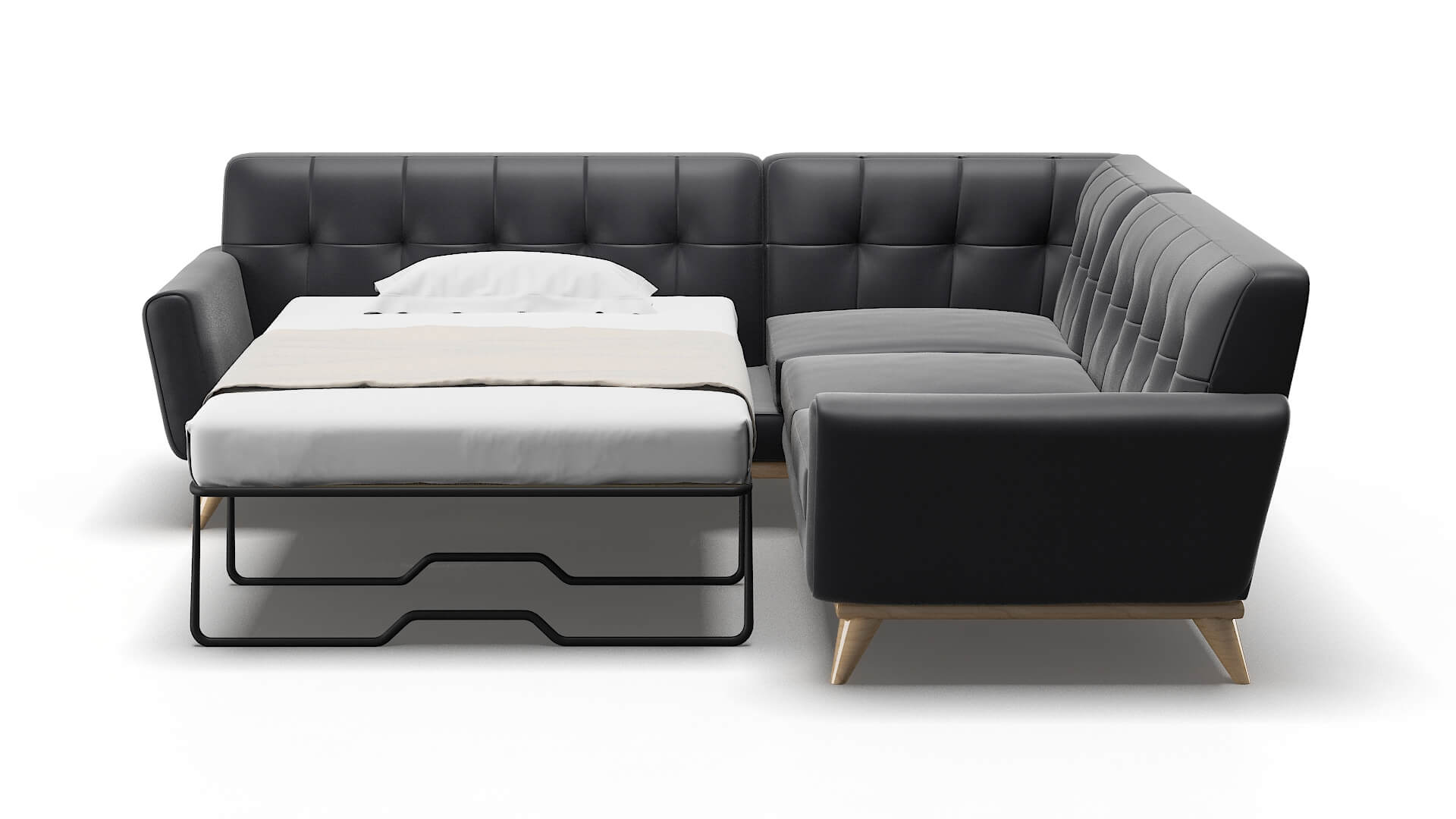 Brussels Atlas_plz Navy Sectional Sleeper Espresso legs 1