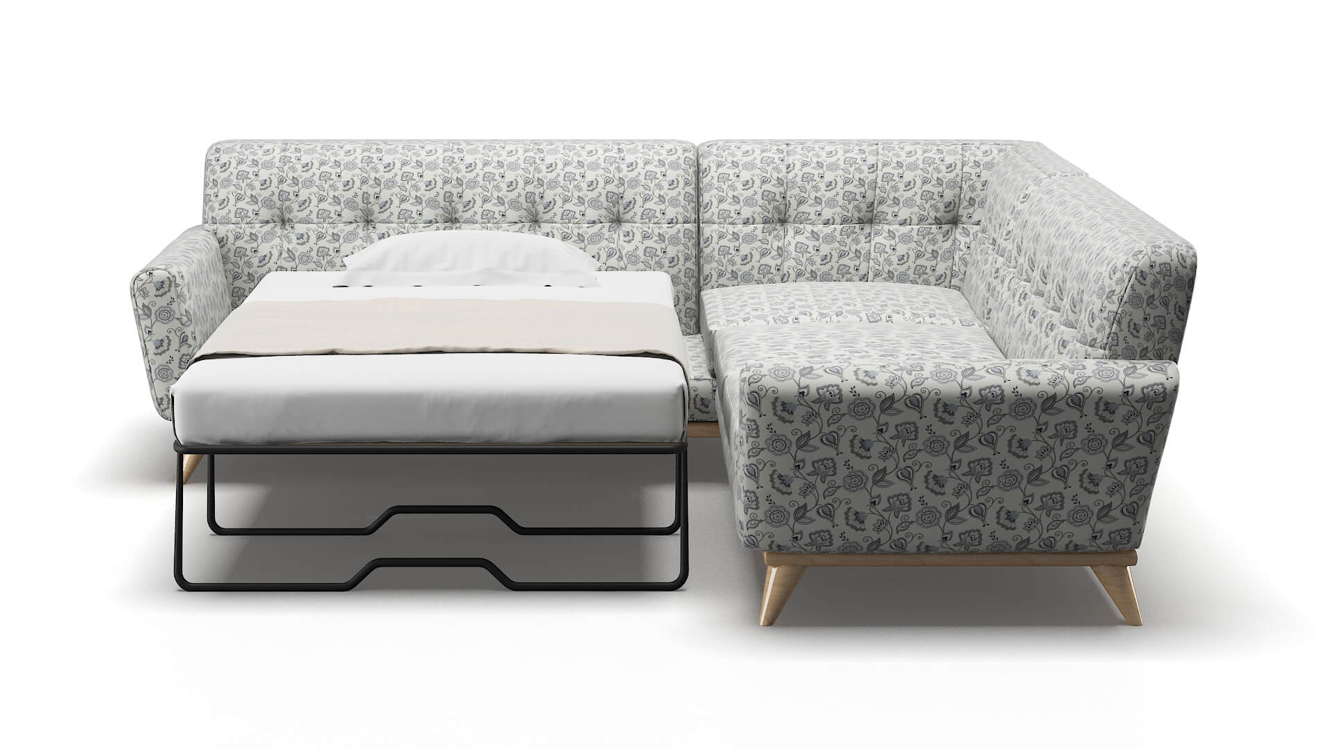 Brussels Avignon Sky Sectional Sleeper Espresso legs 1