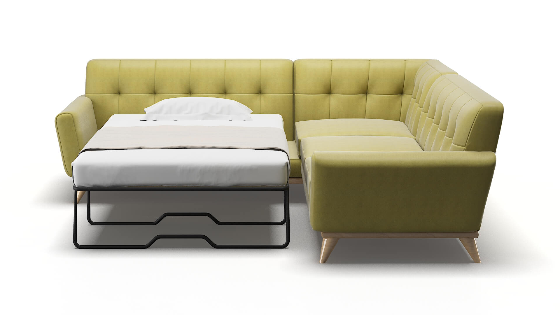 Brussels Bella Apple Sectional Sleeper Espresso legs 1