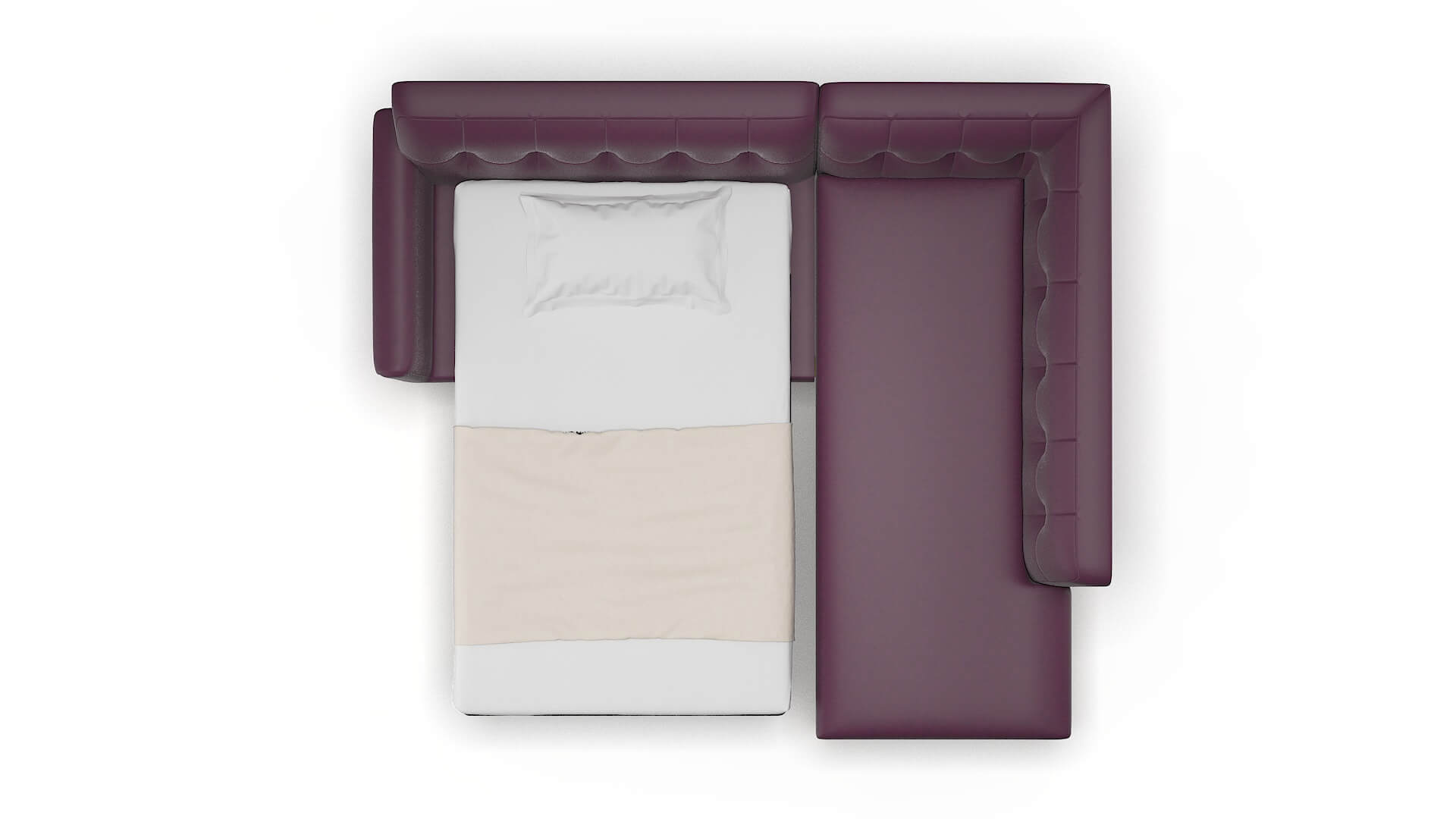 Brussels Bella Aubergine Panel Sleeper Espresso legs 3