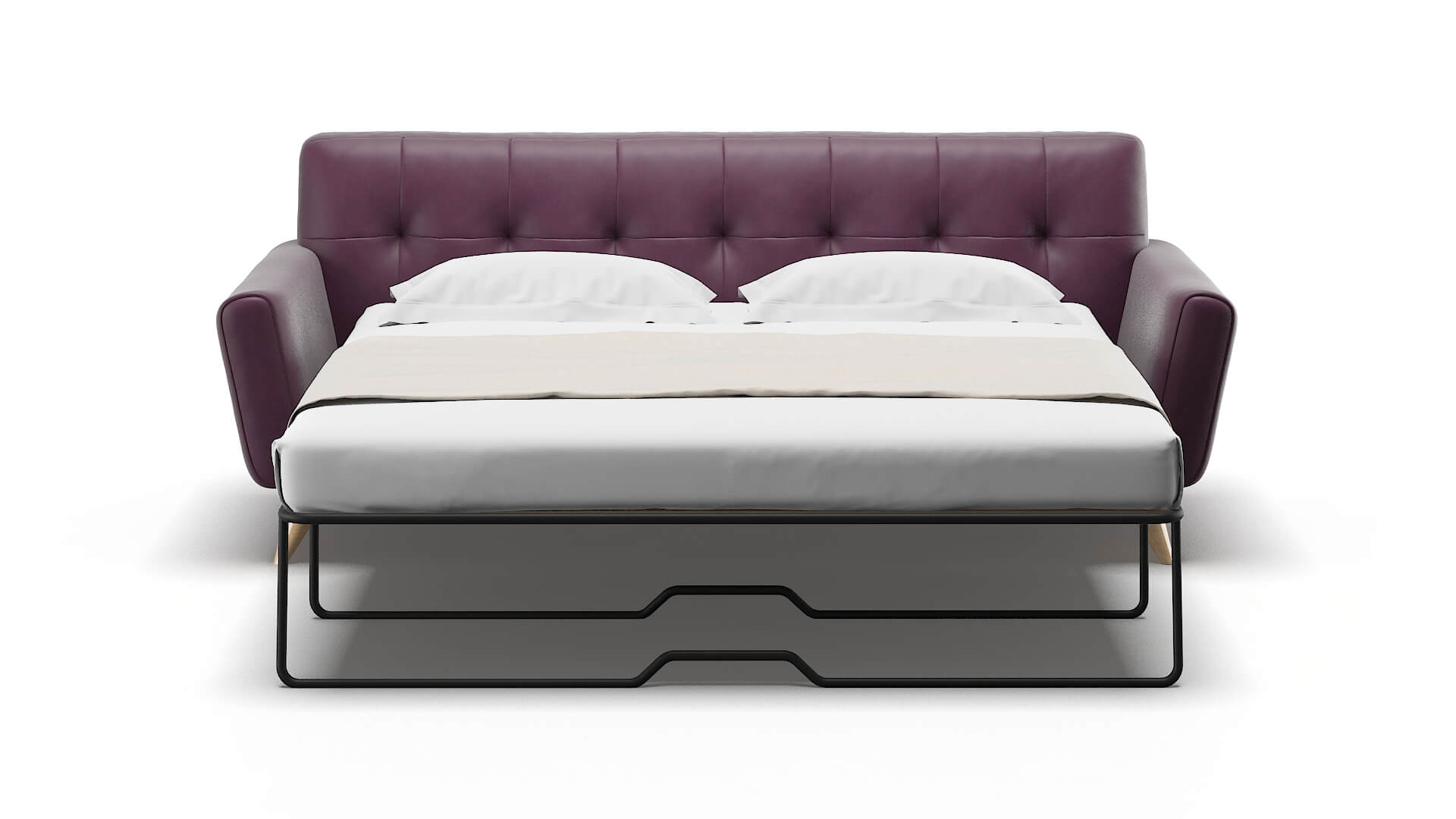 Brussels Bella Aubergine Sofa Sleeper Espresso legs 1