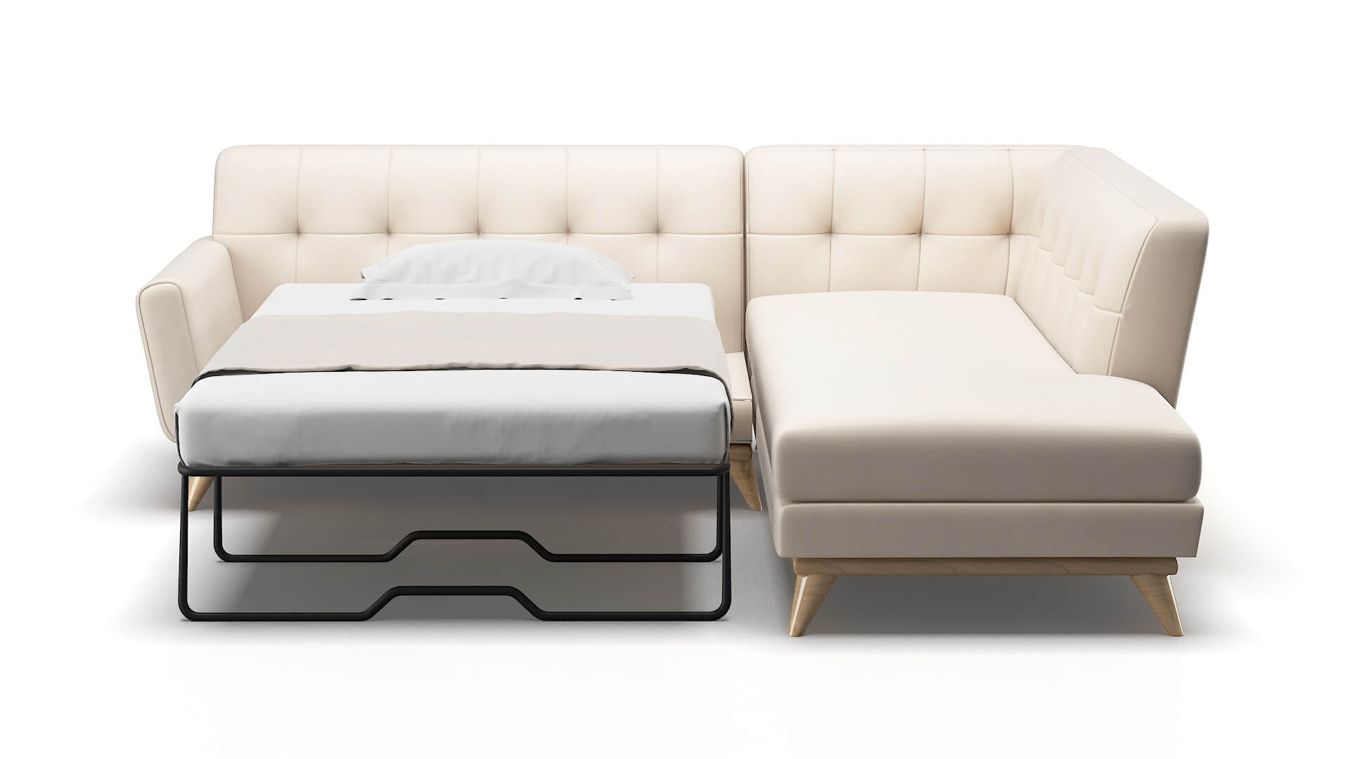 Brussels Bella Buckwheat Panel Sleeper Espresso legs 1