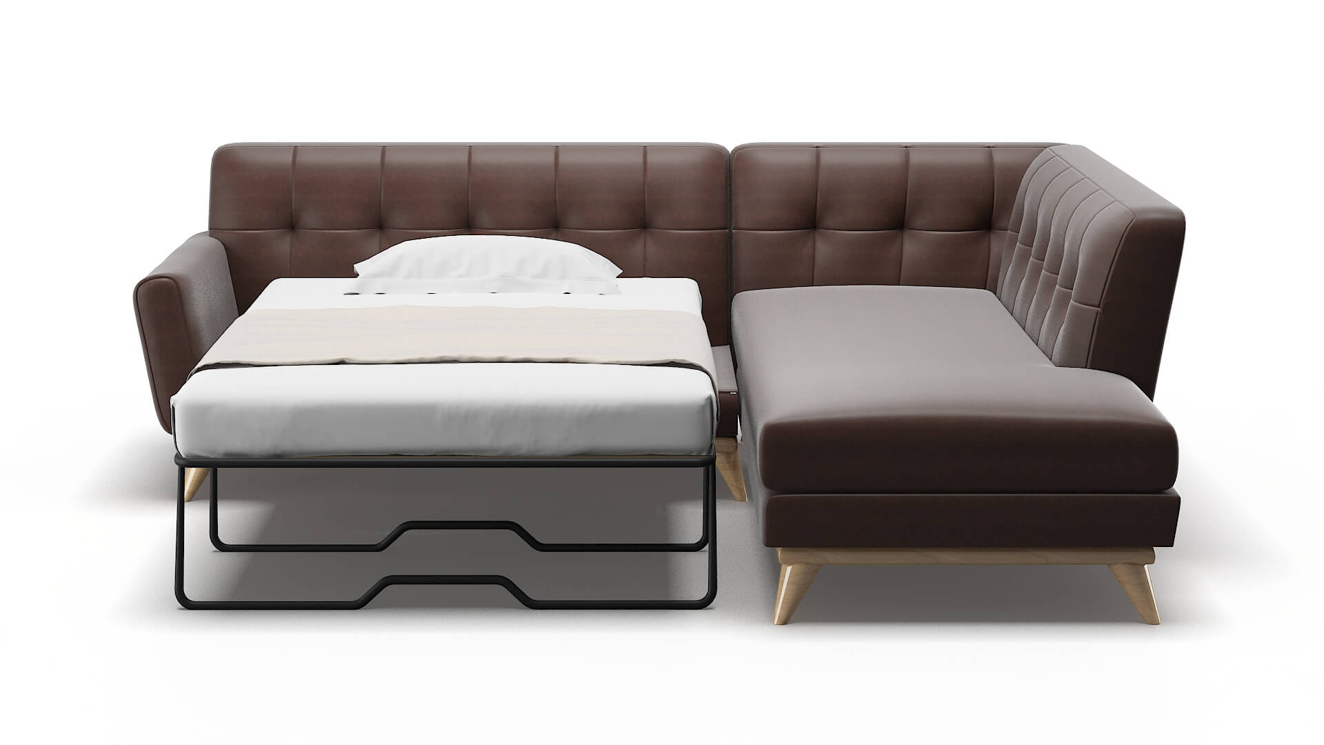 Brussels Bella Espresso Panel Sleeper Espresso legs 1