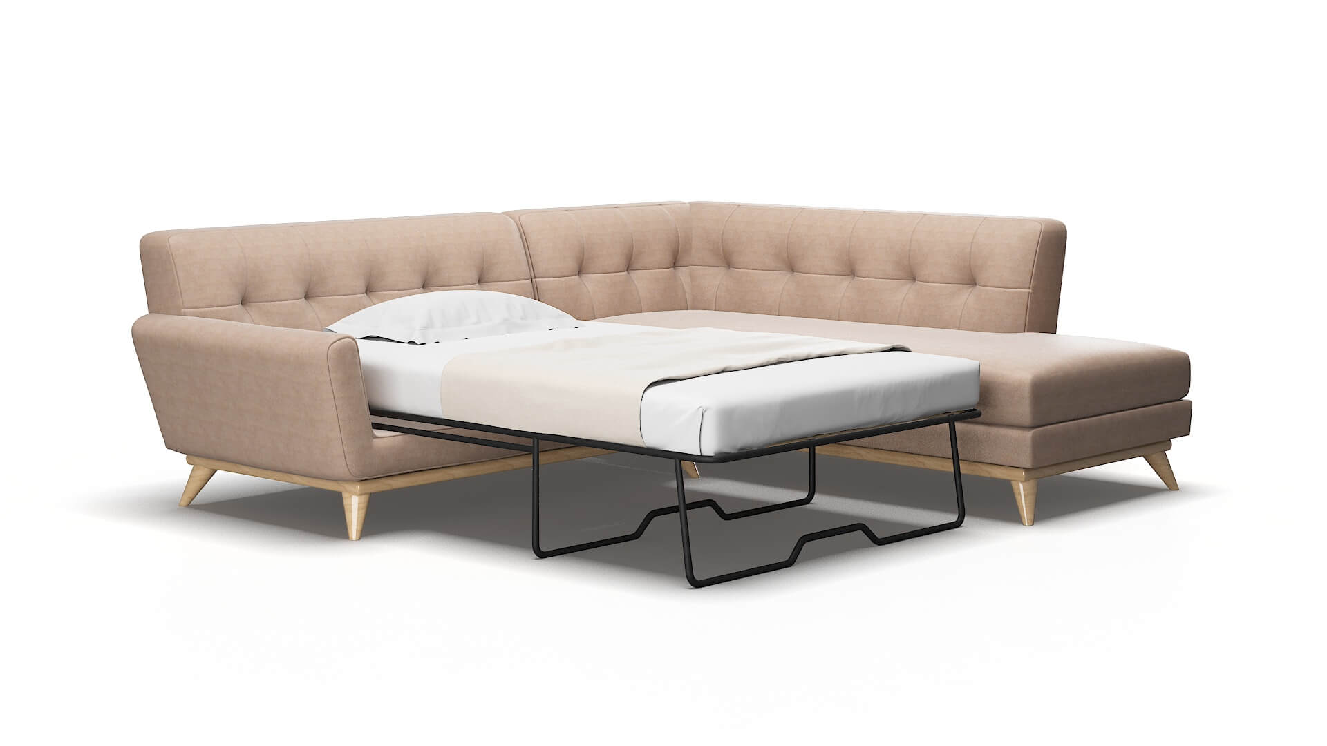 Brussels Bella pewter Panel sleeper Espresso Legs  2