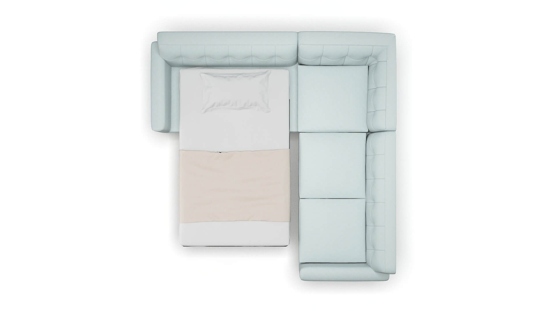 Brussels Bella Skylight Sectional Sleeper Espresso legs 3