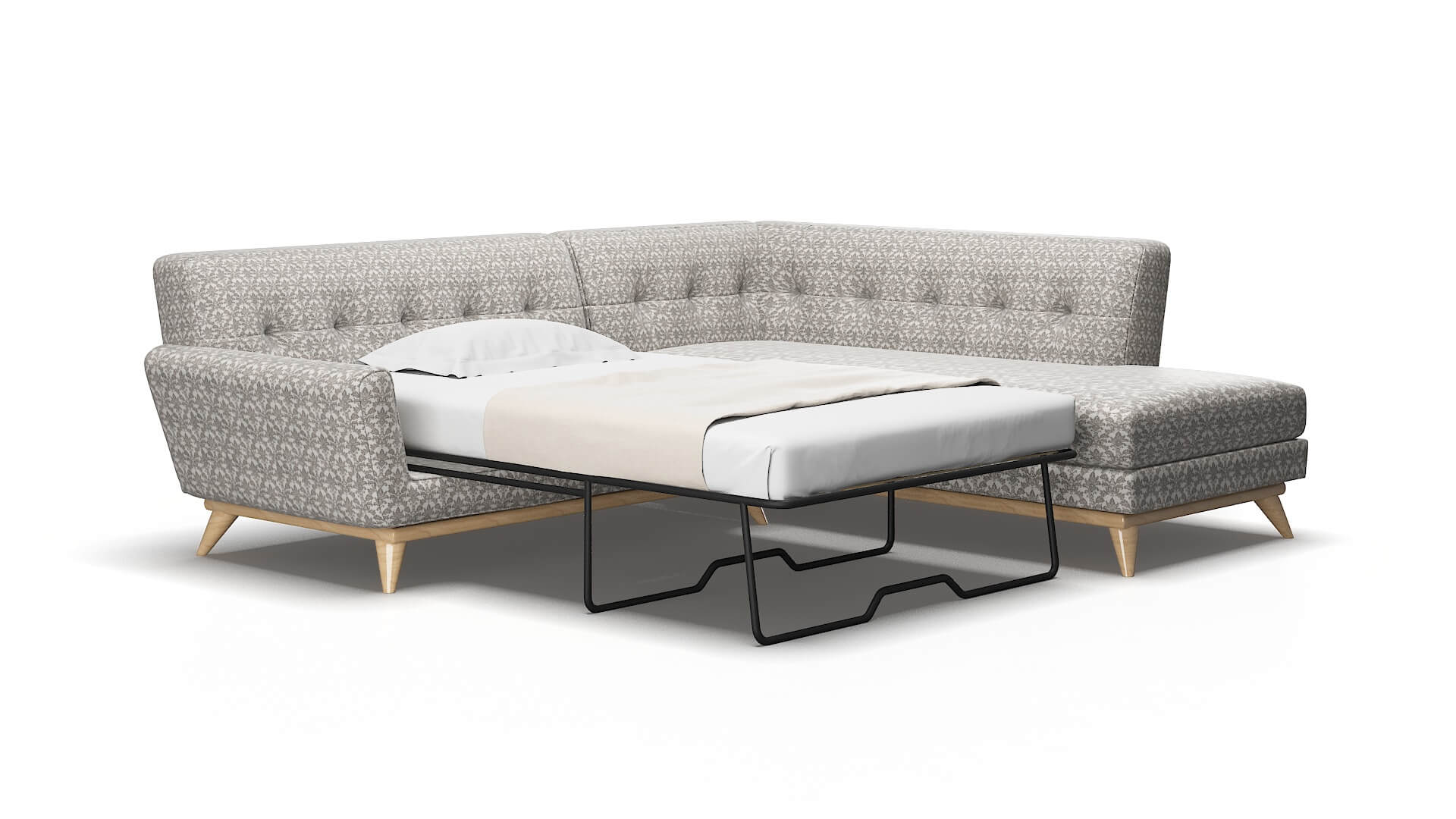 Brussels Bergamo Dove Panel Sleeper Espresso legs 2