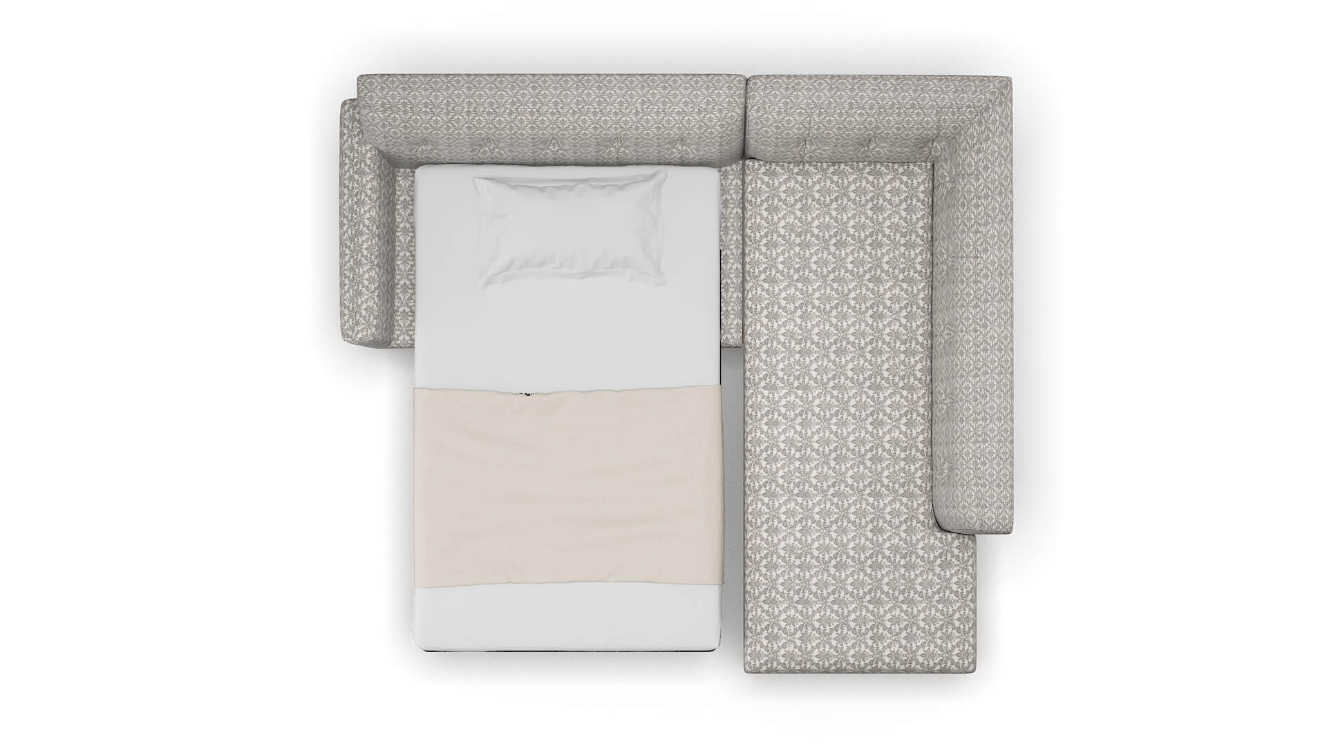 Brussels Bergamo Dove Panel Sleeper Espresso legs 3