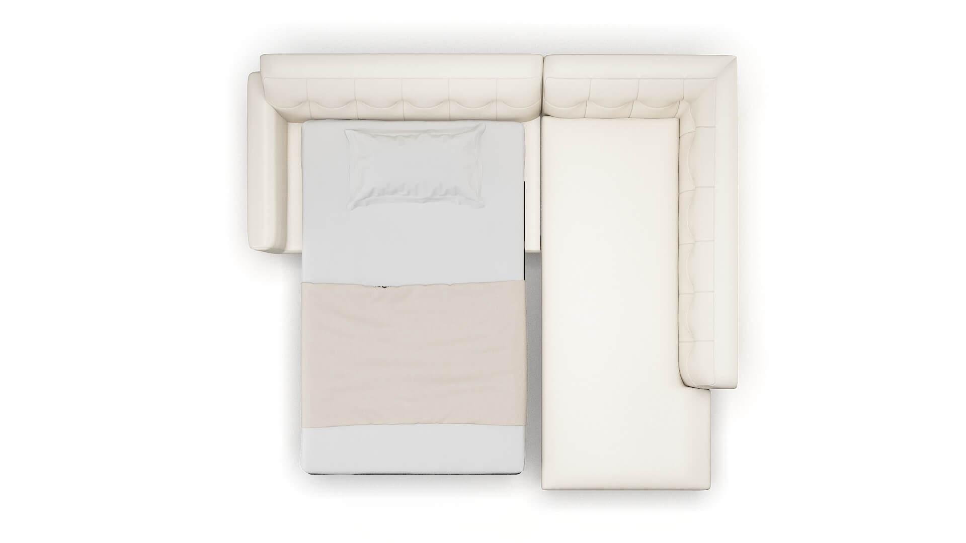 Brussels Blanche Milky Panel Sleeper Espresso legs 3