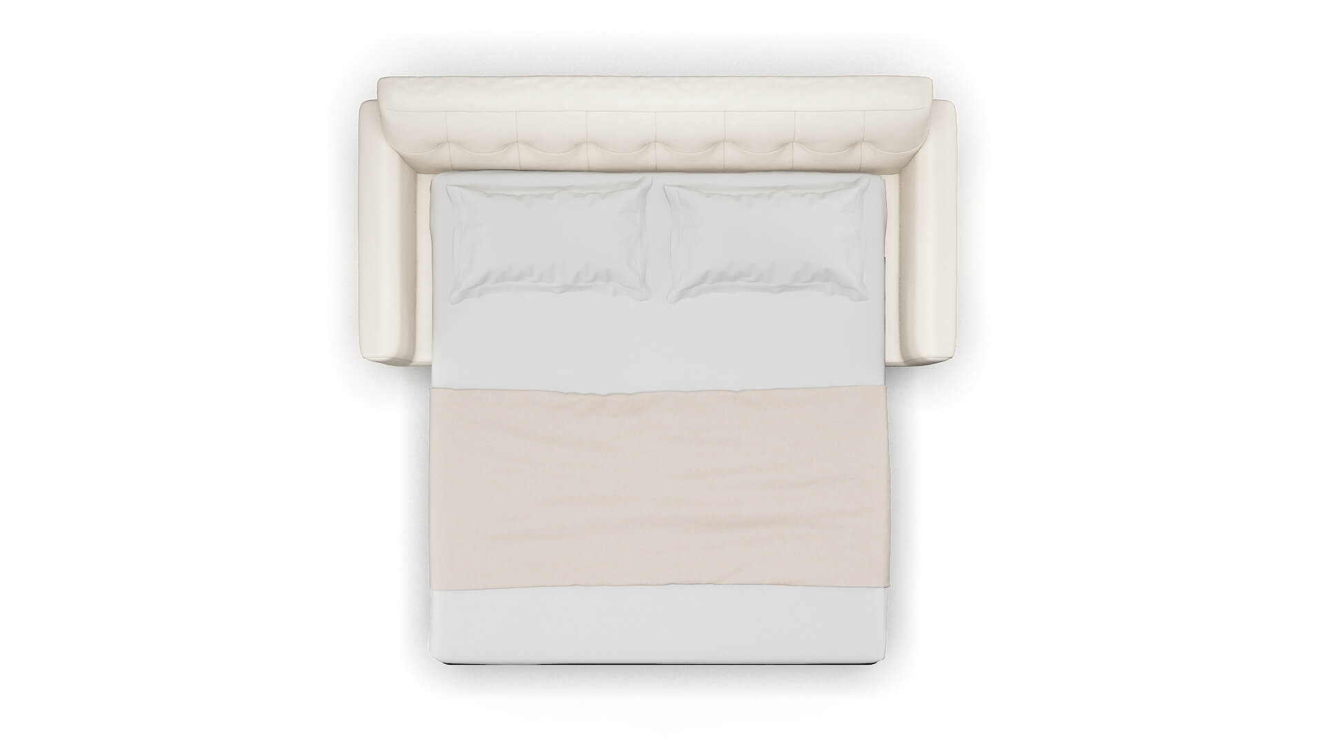 Brussels Blanche Milky Sofa Sleeper Espresso legs 3