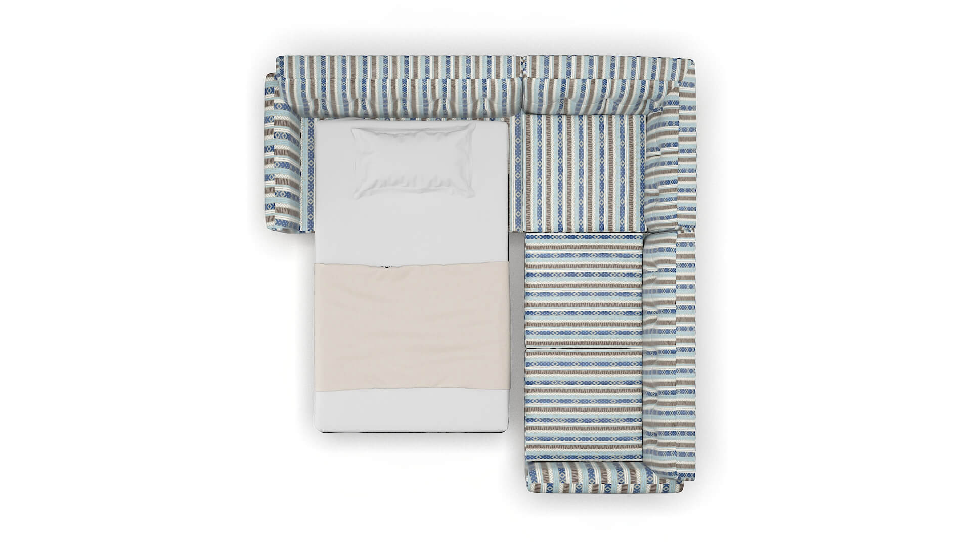 Brussels Bodhi Indigo Sectional Sleeper Espresso legs 3