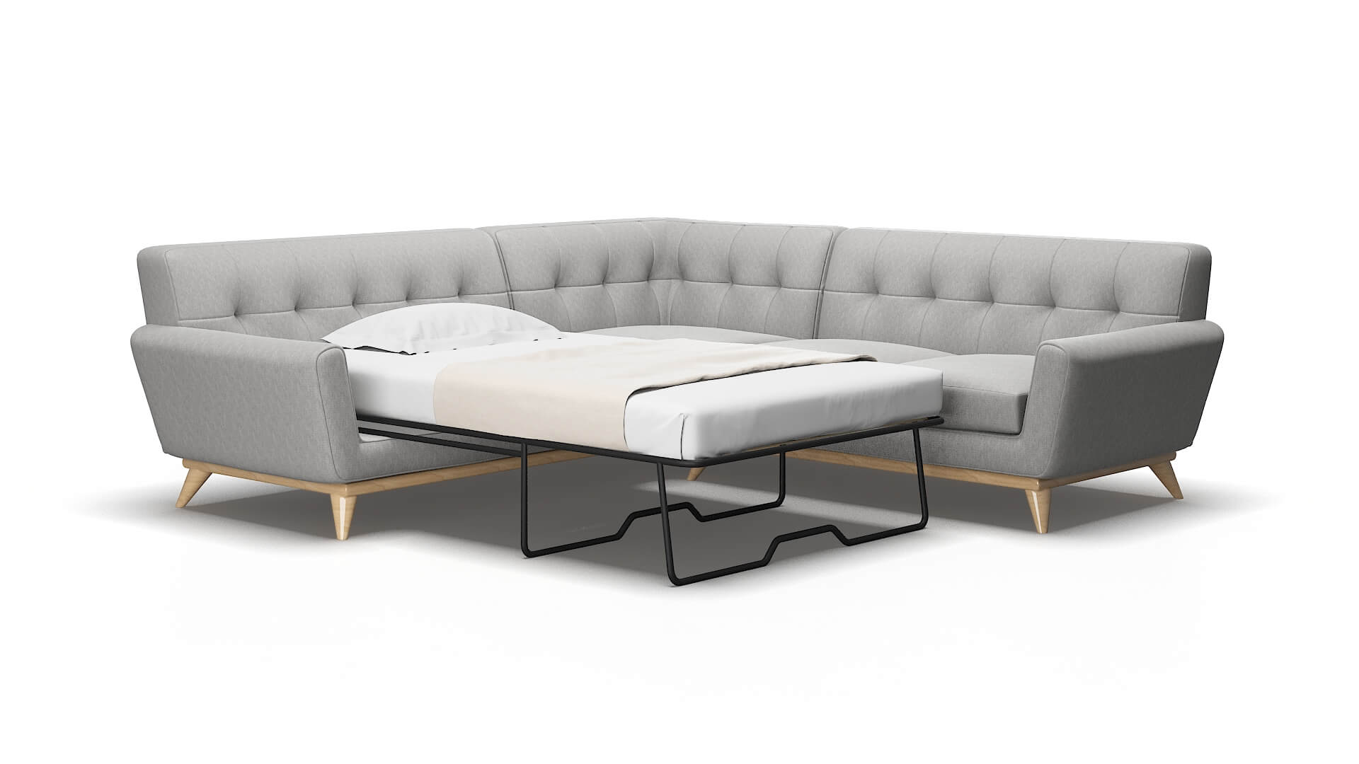 Brussels Bungalow graphite Sectional sleeper Espresso Legs  2