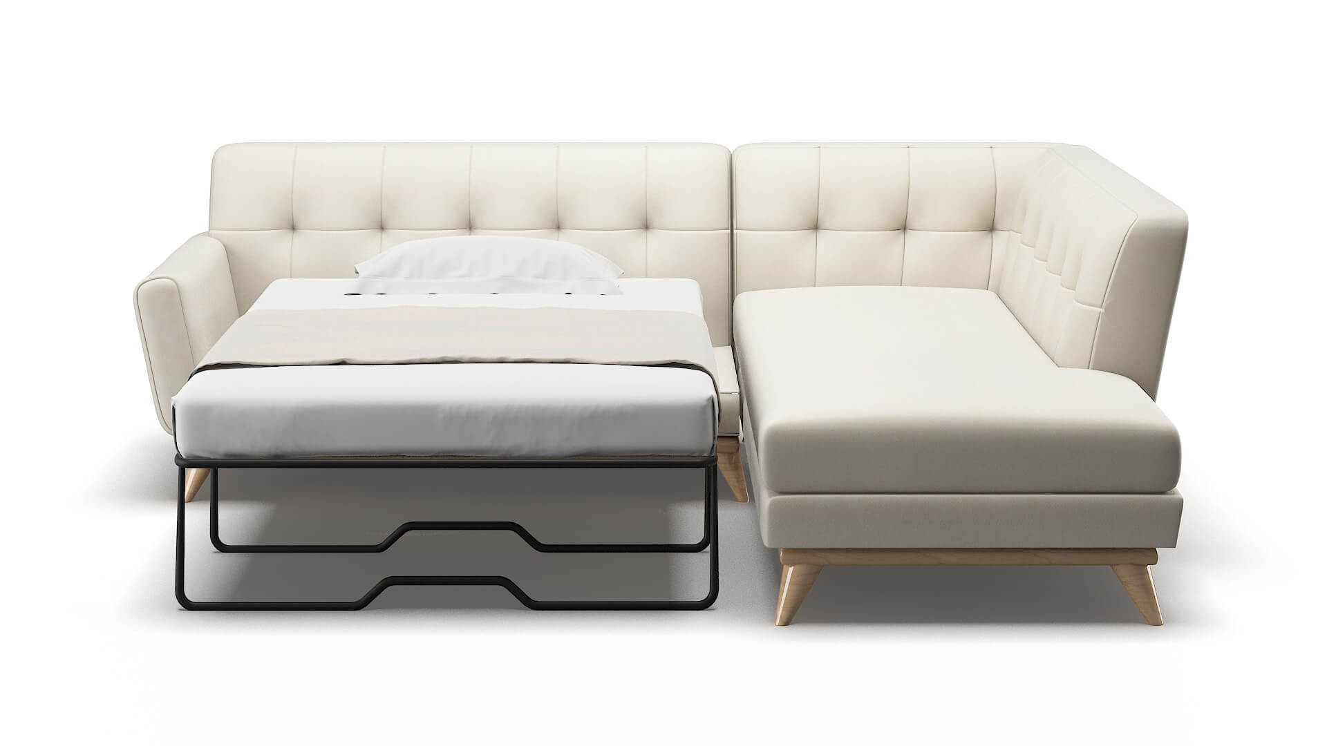 Brussels Bungalow Ivory Panel Sleeper Espresso legs 1