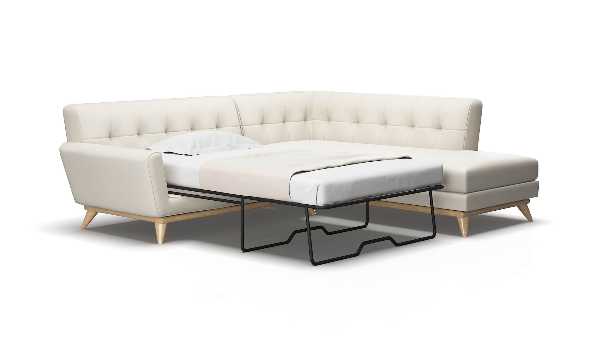 Brussels Bungalow ivory Panel sleeper Espresso Legs  2