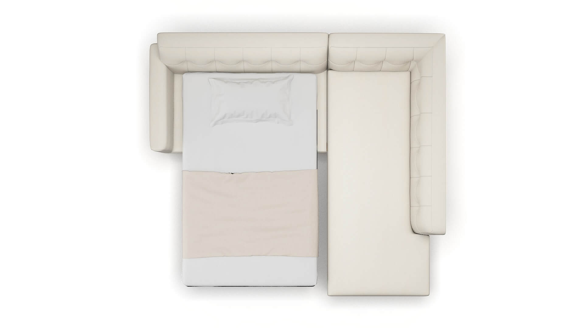 Brussels Bungalow Ivory Panel Sleeper Espresso legs 3