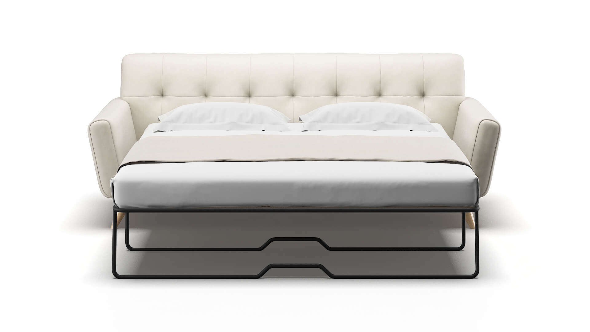 Brussels Bungalow Ivory Sofa Sleeper Espresso legs 1