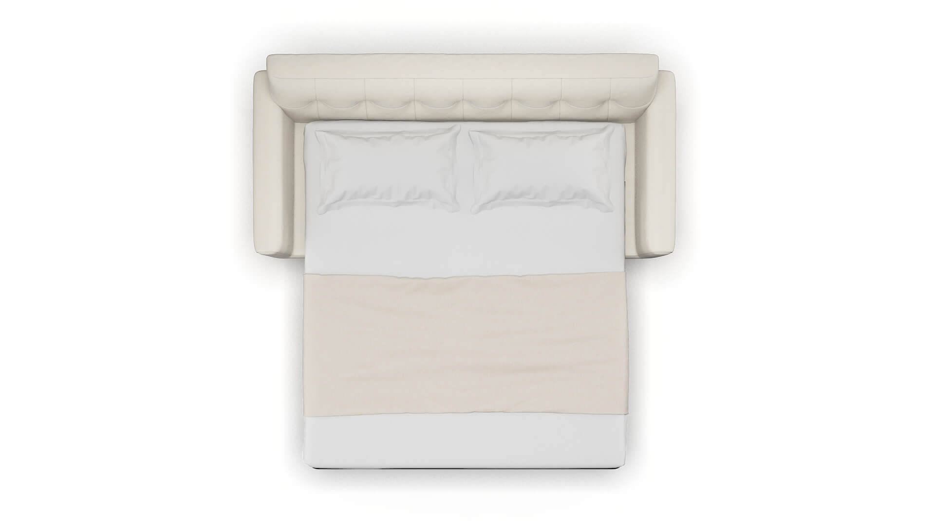 Brussels Bungalow Ivory Sofa Sleeper Espresso legs 3