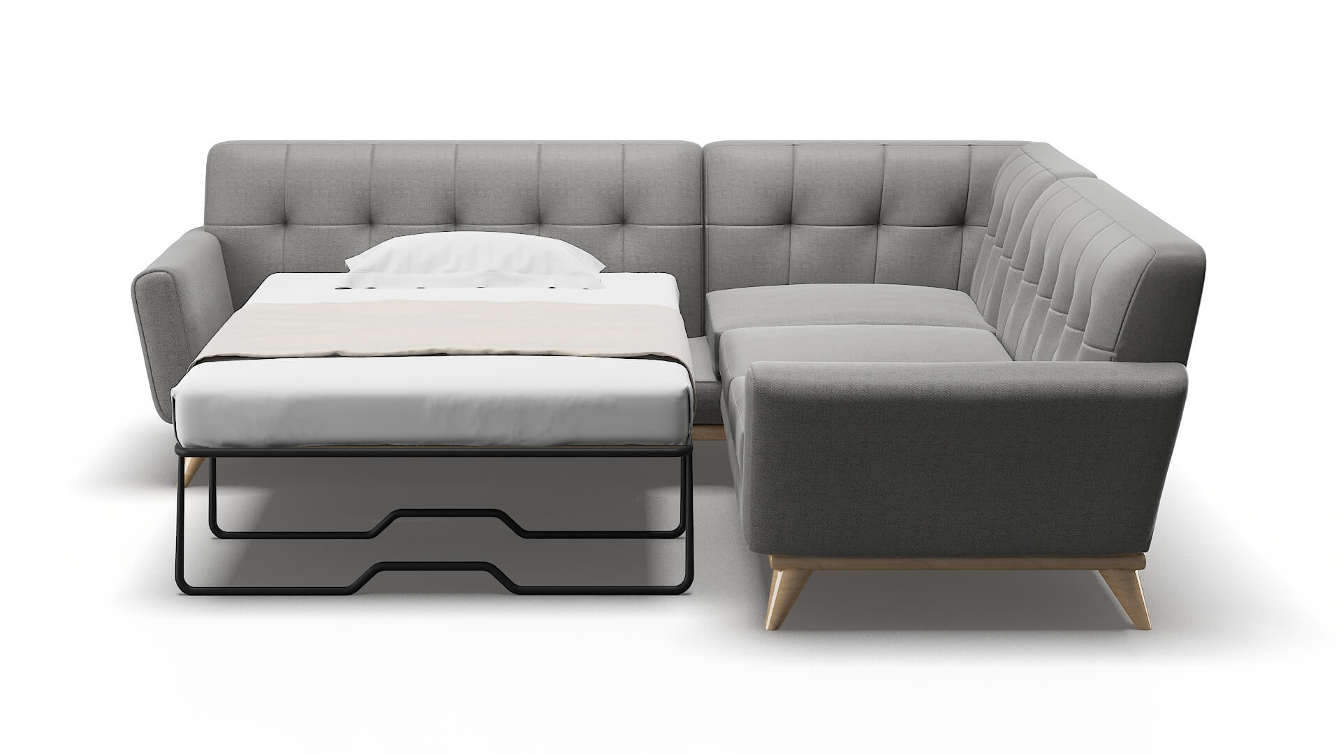 Brussels Catalina Steel Sectional Sleeper Espresso legs 1