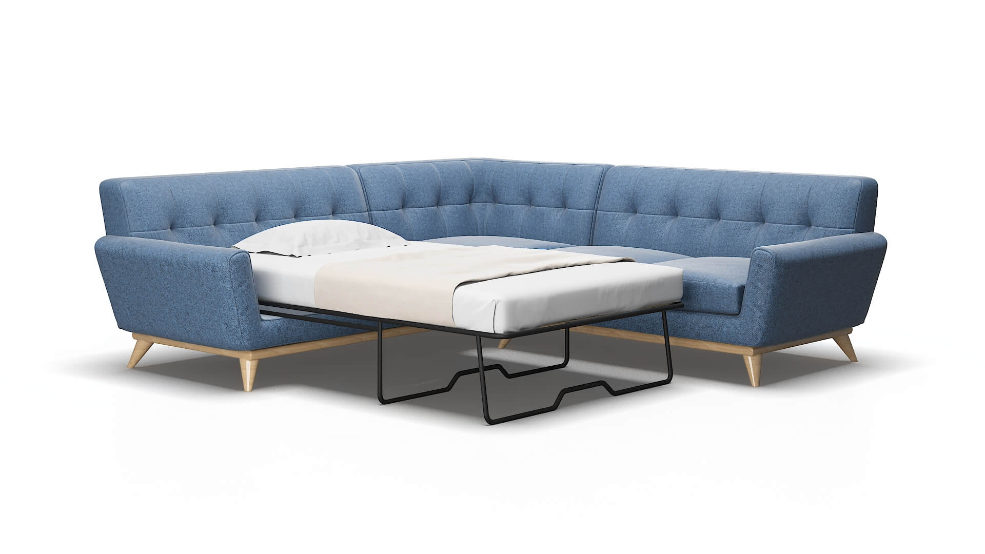 Brussels Clyde Deep_ocean Sectional Sleeper Espresso legs 2