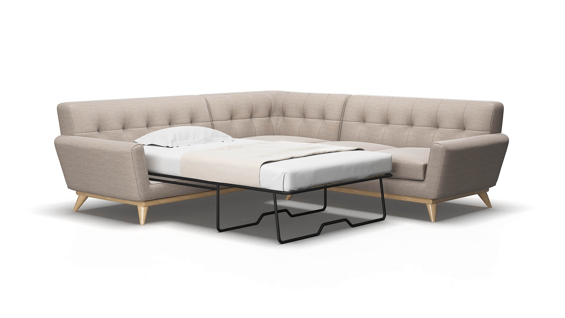 Brussels Clyde dolphin Sectional sleeper Espresso Legs  2
