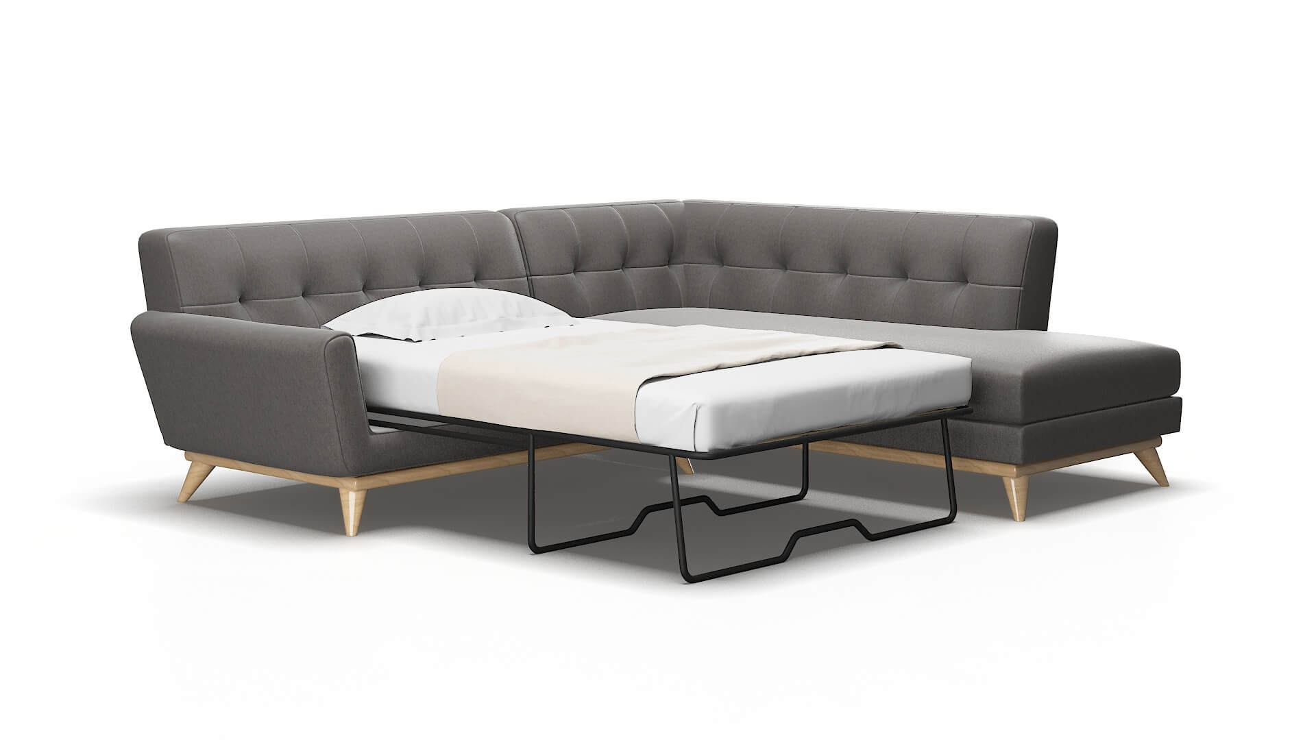 Brussels Cosmo charcoal Panel sleeper Espresso Legs  2