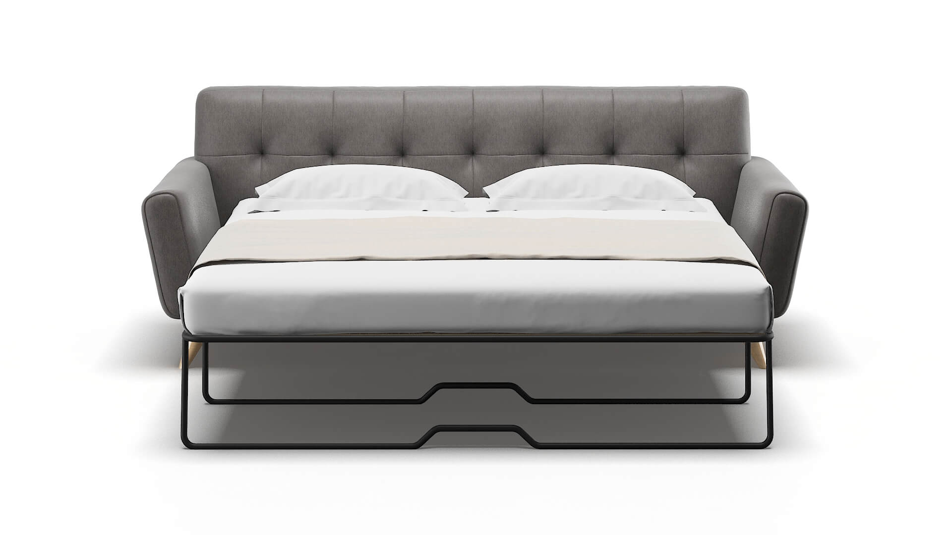 Brussels Cosmo Charcoal Sofa Sleeper Espresso legs 1