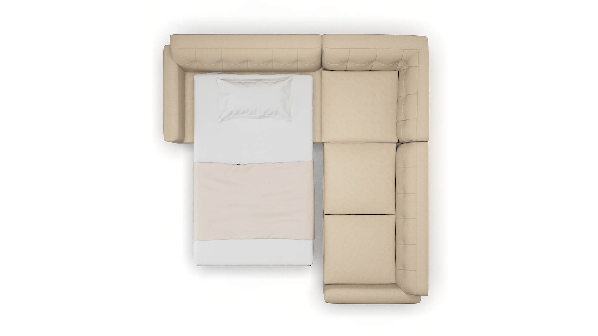 Brussels Cosmo Fawn Sectional Sleeper Espresso legs 3