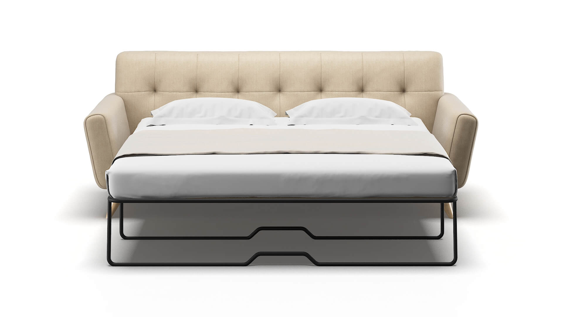 Brussels Cosmo Fawn Sofa Sleeper Espresso legs 1