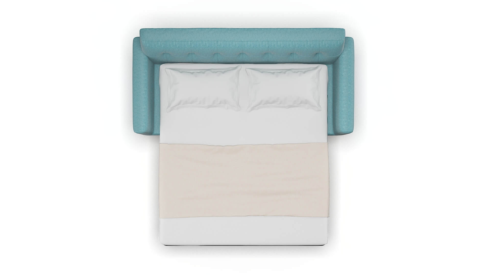 Brussels Cosmo Turquoise Sofa Sleeper Espresso legs 3