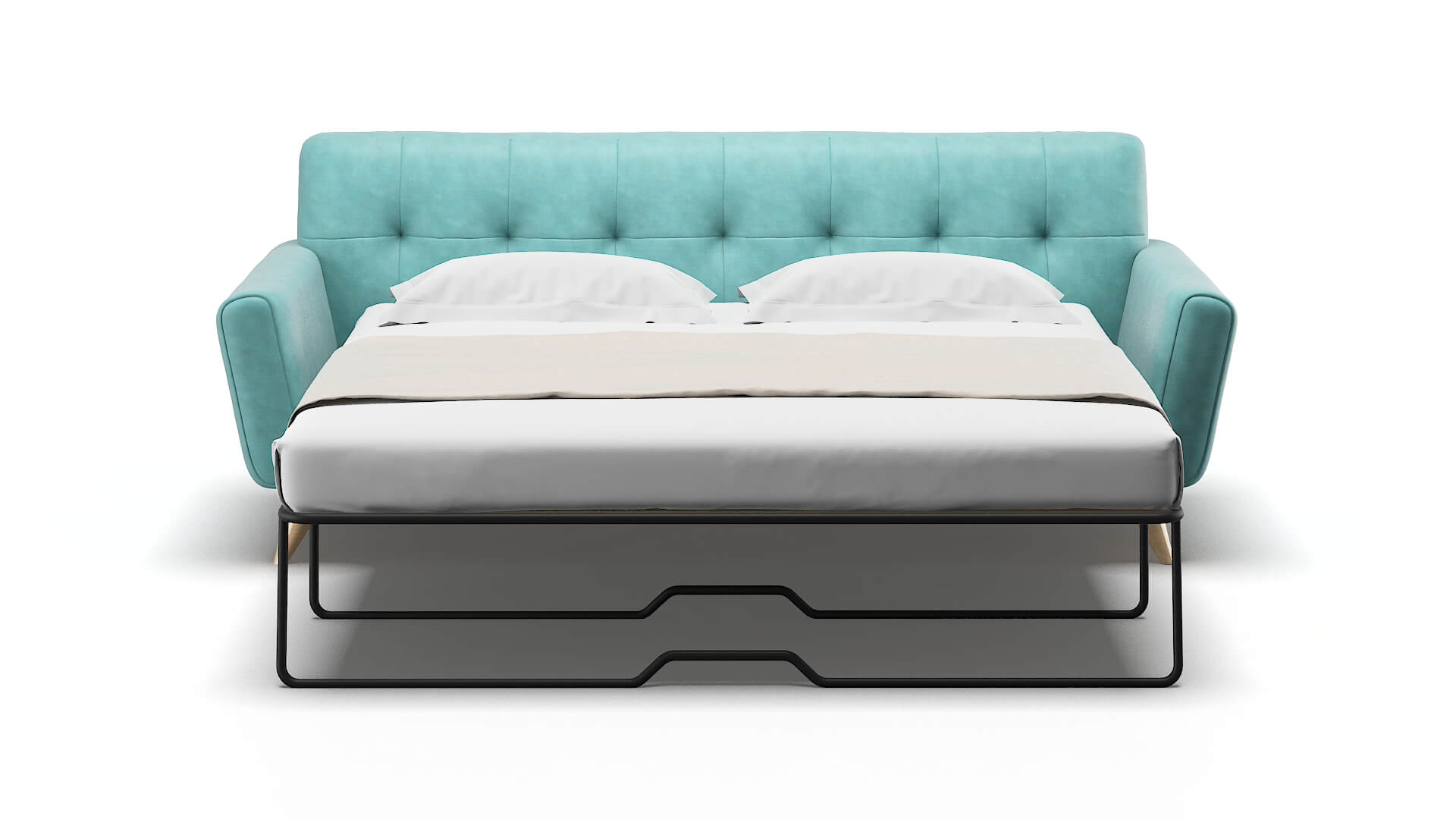 Brussels Curious Turquoise Sofa Sleeper Espresso legs 1