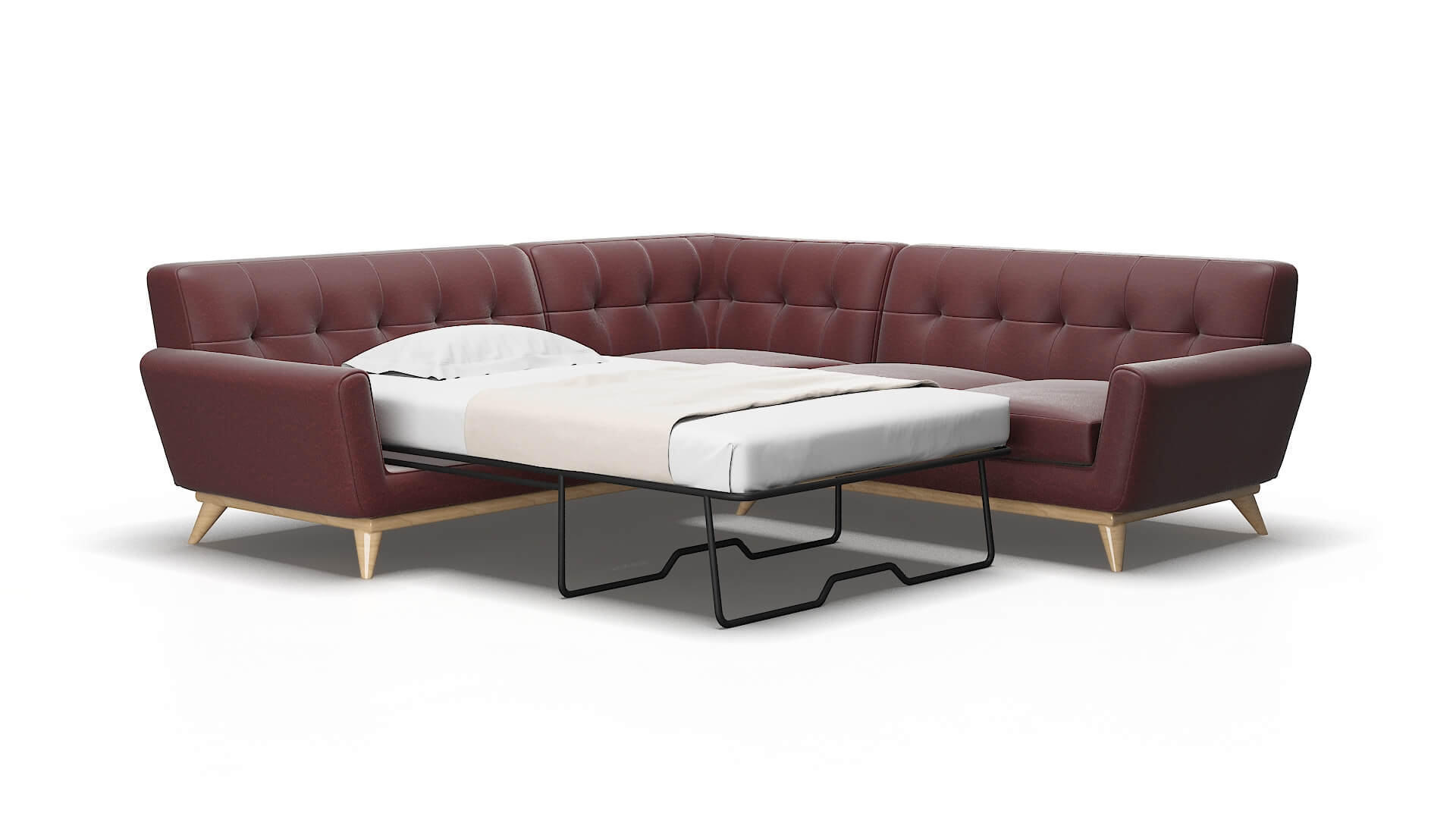 Brussels Derby berry Sectional sleeper Espresso Legs  2