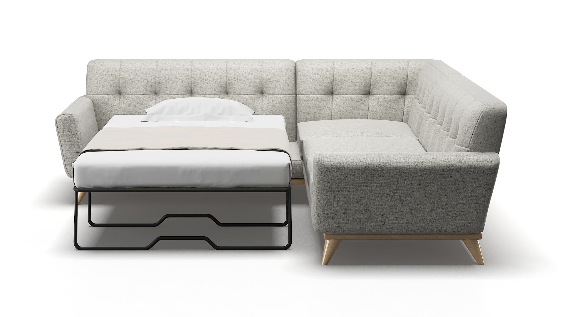 Brussels Derby Silver Sectional Sleeper Espresso legs 1