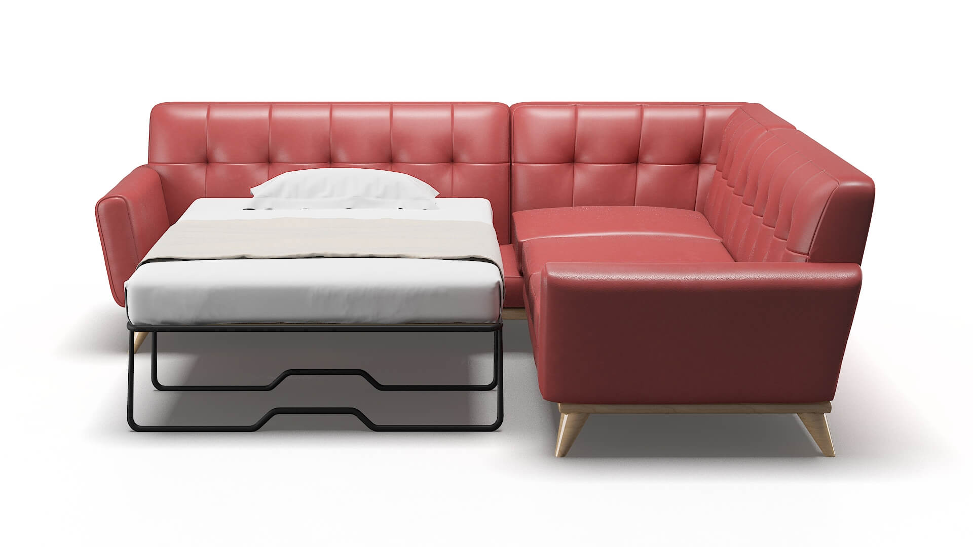 Brussels Dillion Cordovan Sectional Sleeper Espresso legs 1