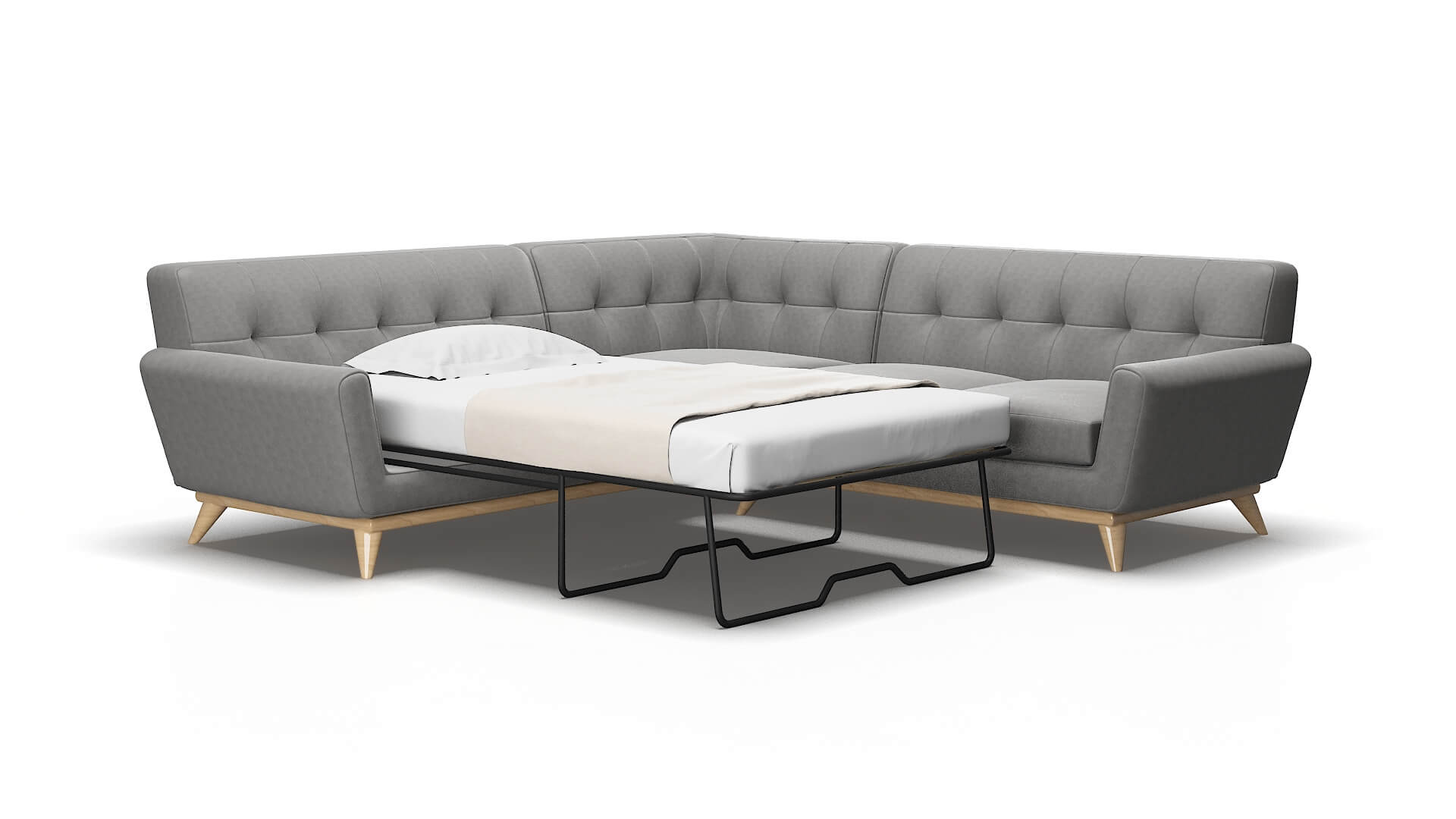 Brussels Dream_d Charcoal Sectional Sleeper Espresso legs 2