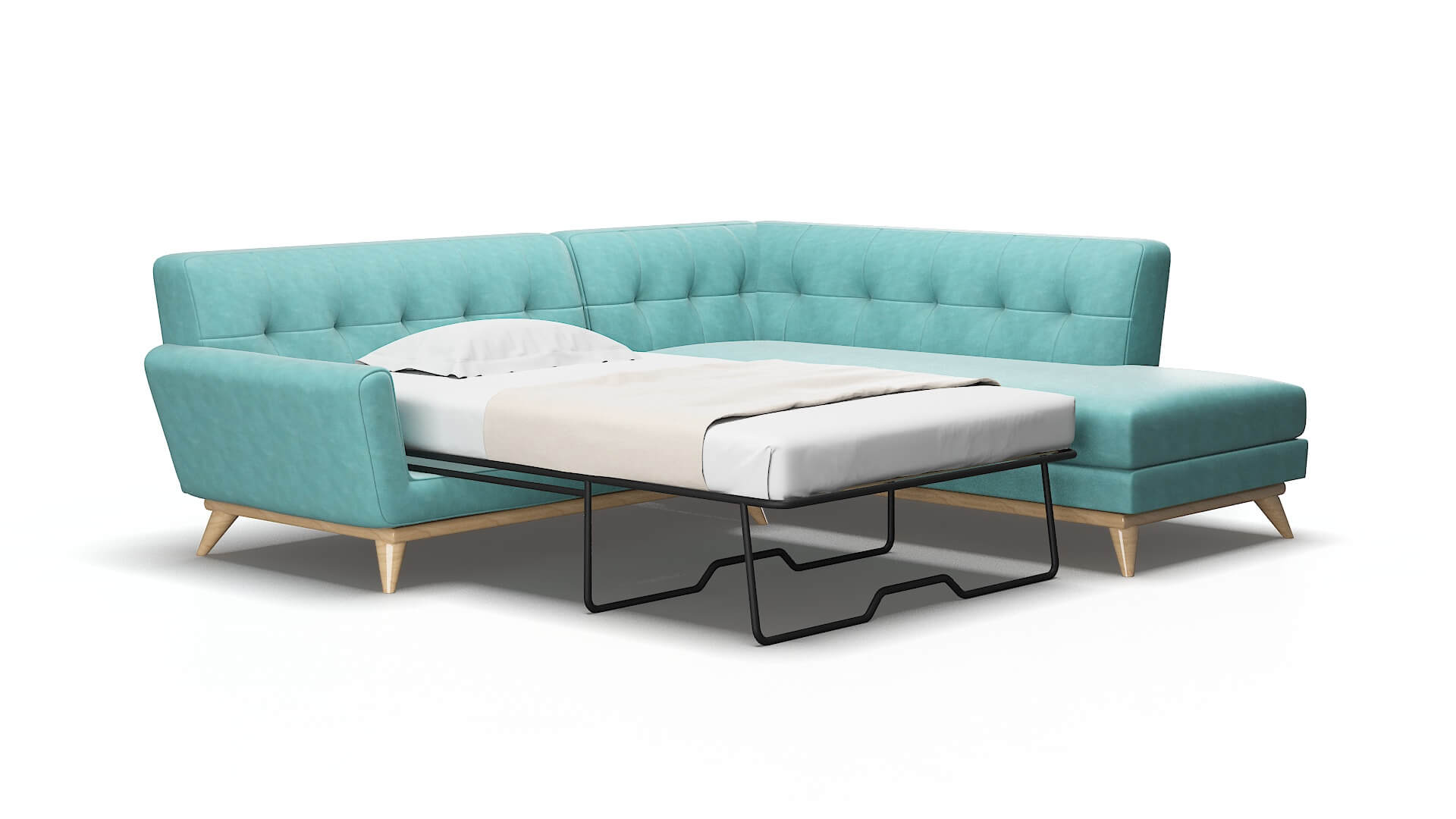 Brussels Dream_d French_blue Panel Sleeper espresso legs 2