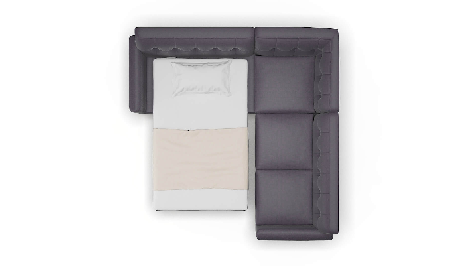 Brussels Durham Ink Sectional Sleeper Espresso legs 3