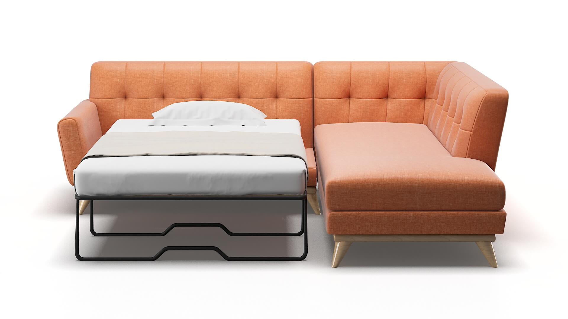 Brussels Durham Tangerine Panel Sleeper Espresso legs 1