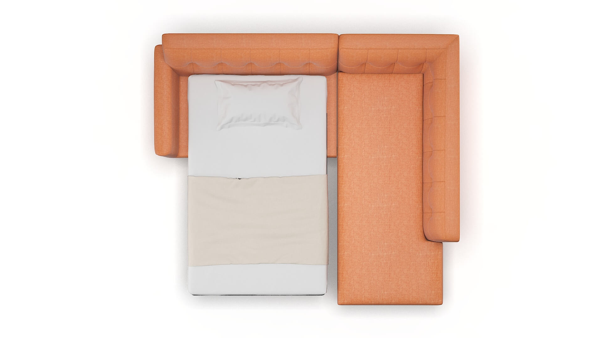Brussels Durham Tangerine Panel Sleeper Espresso legs 3