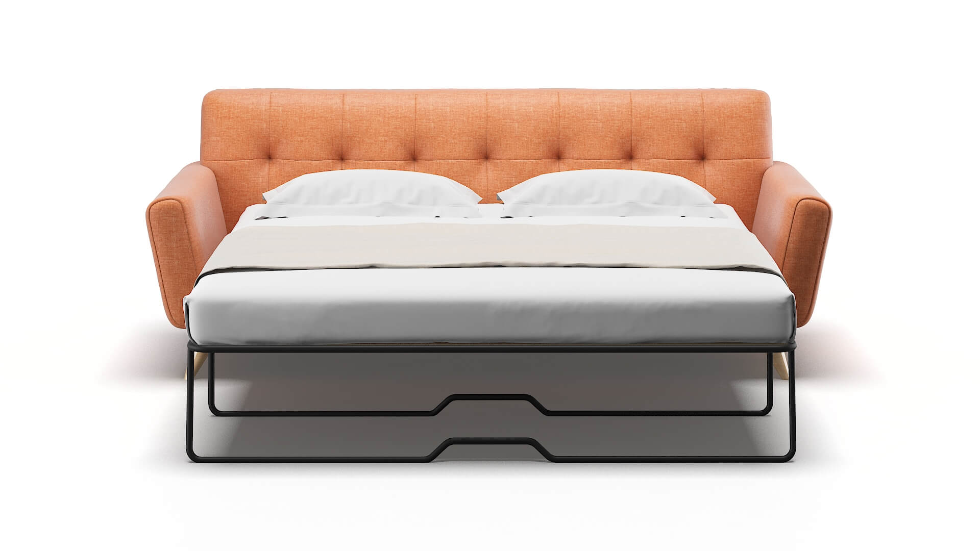 Brussels Durham Tangerine Sofa Sleeper Espresso legs 1