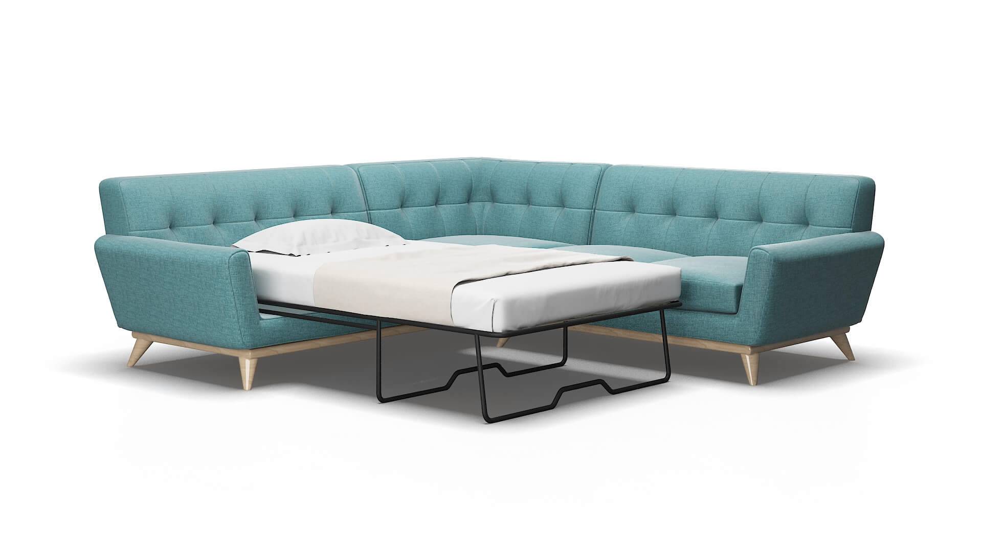 Brussels Elliot teal Sectional sleeper Espresso Legs  2