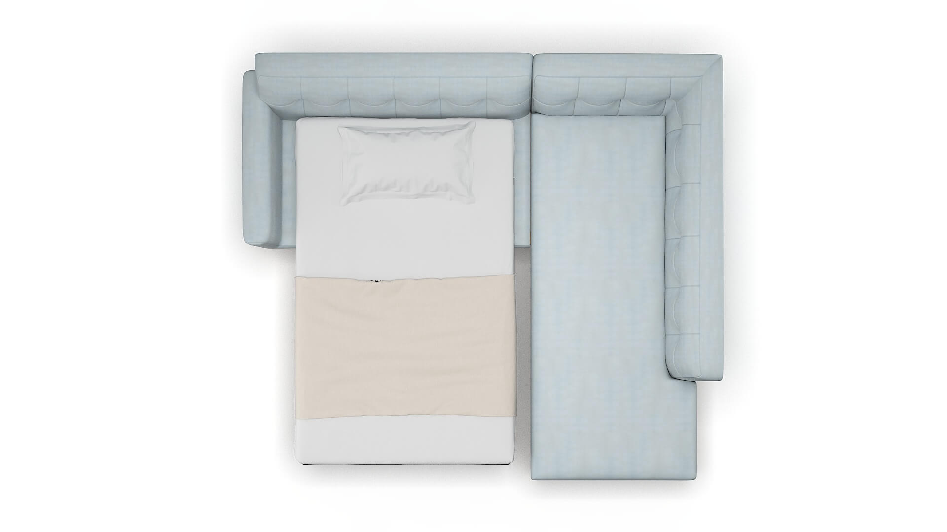 Brussels Hathaway Aqua Panel Sleeper Espresso legs 3