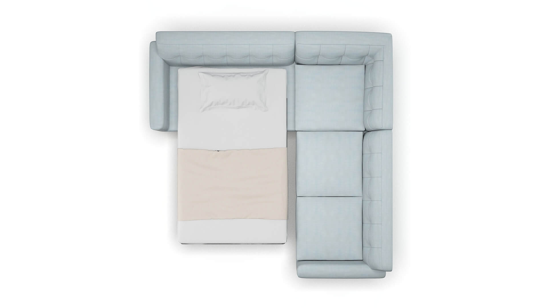 Brussels Hathaway Aqua Sectional Sleeper Espresso legs 3