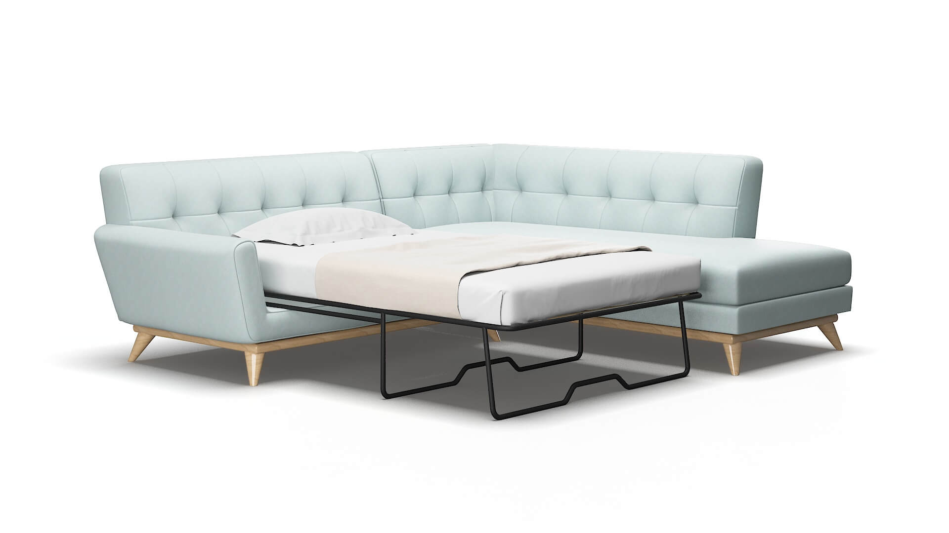 Brussels Hepburn Peridot Panel Sleeper Espresso legs 2