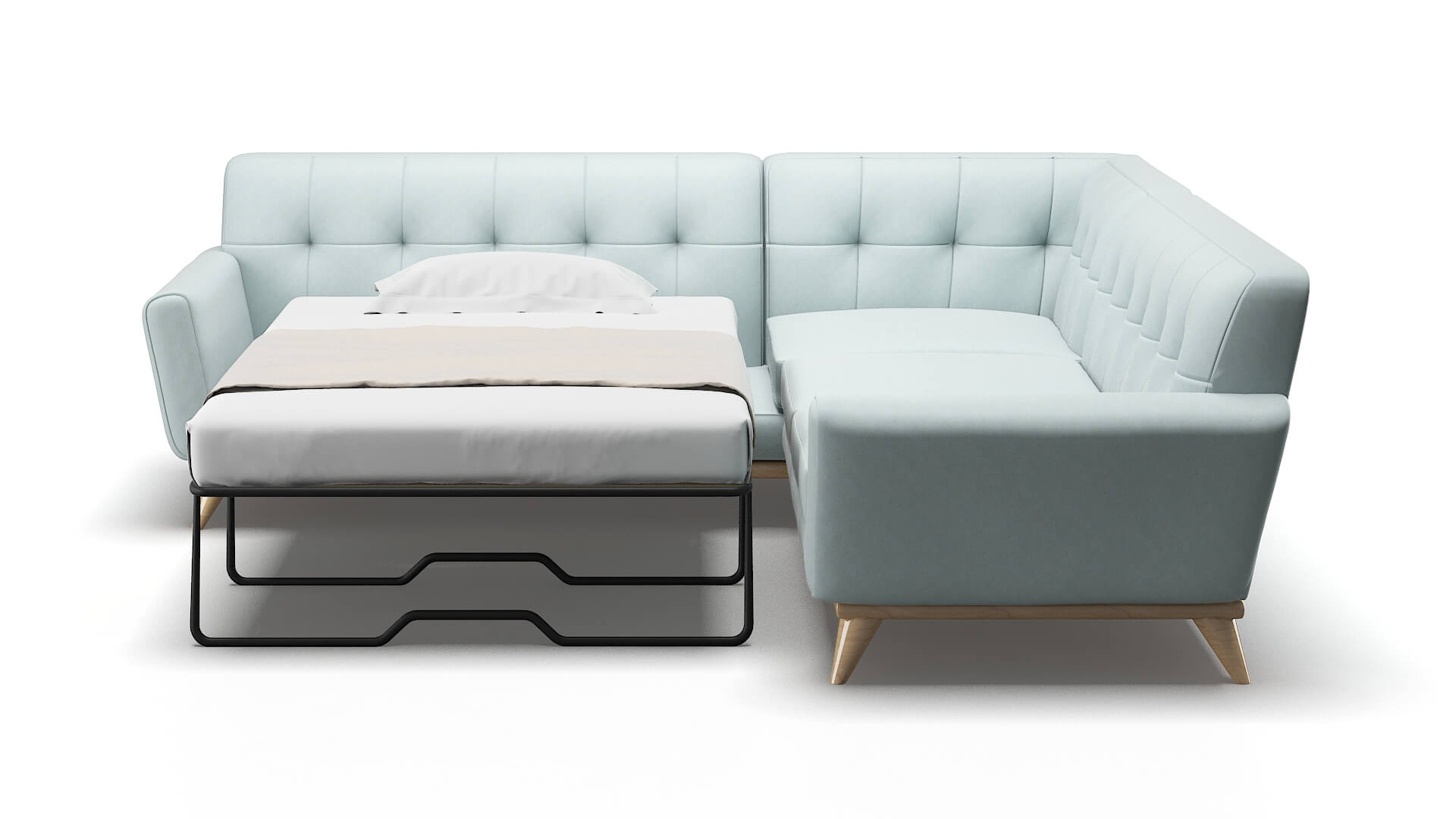 Brussels Hepburn Peridot Sectional Sleeper Espresso legs 1