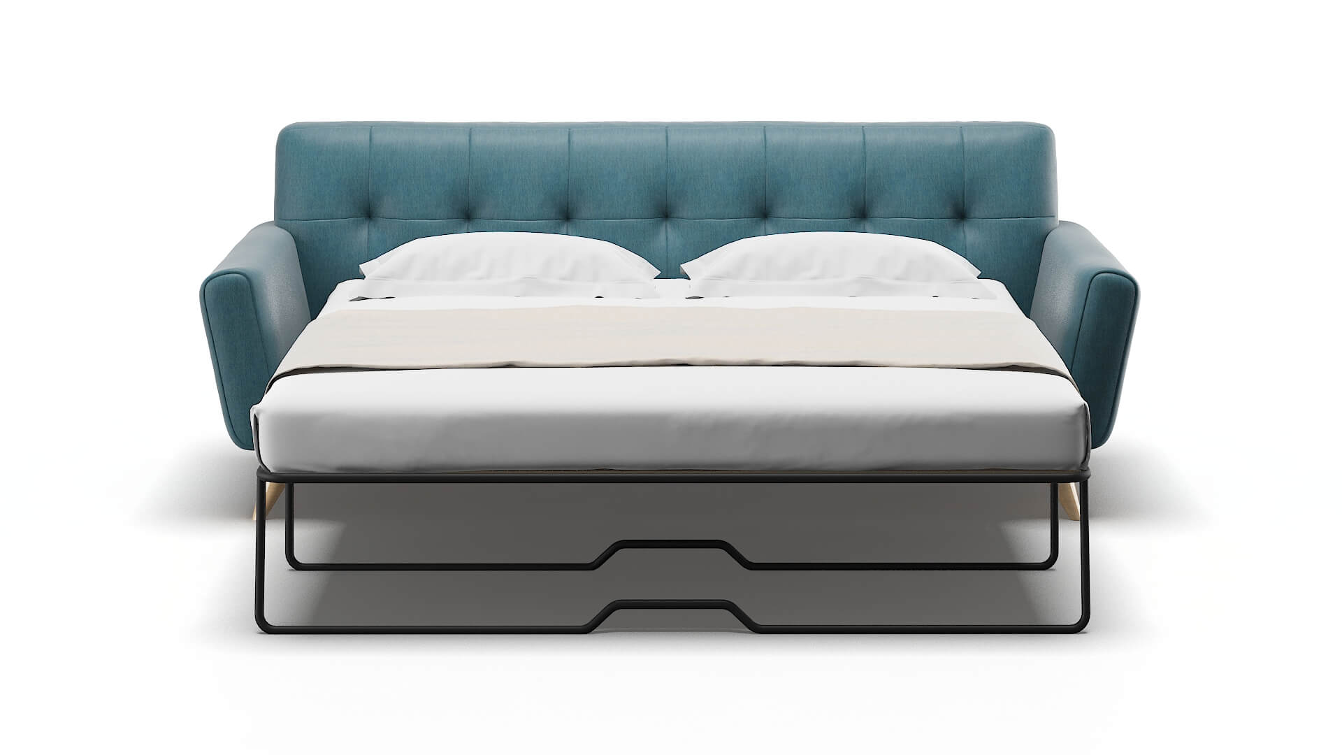Brussels Hepburn Teal Sofa Sleeper Espresso legs 1