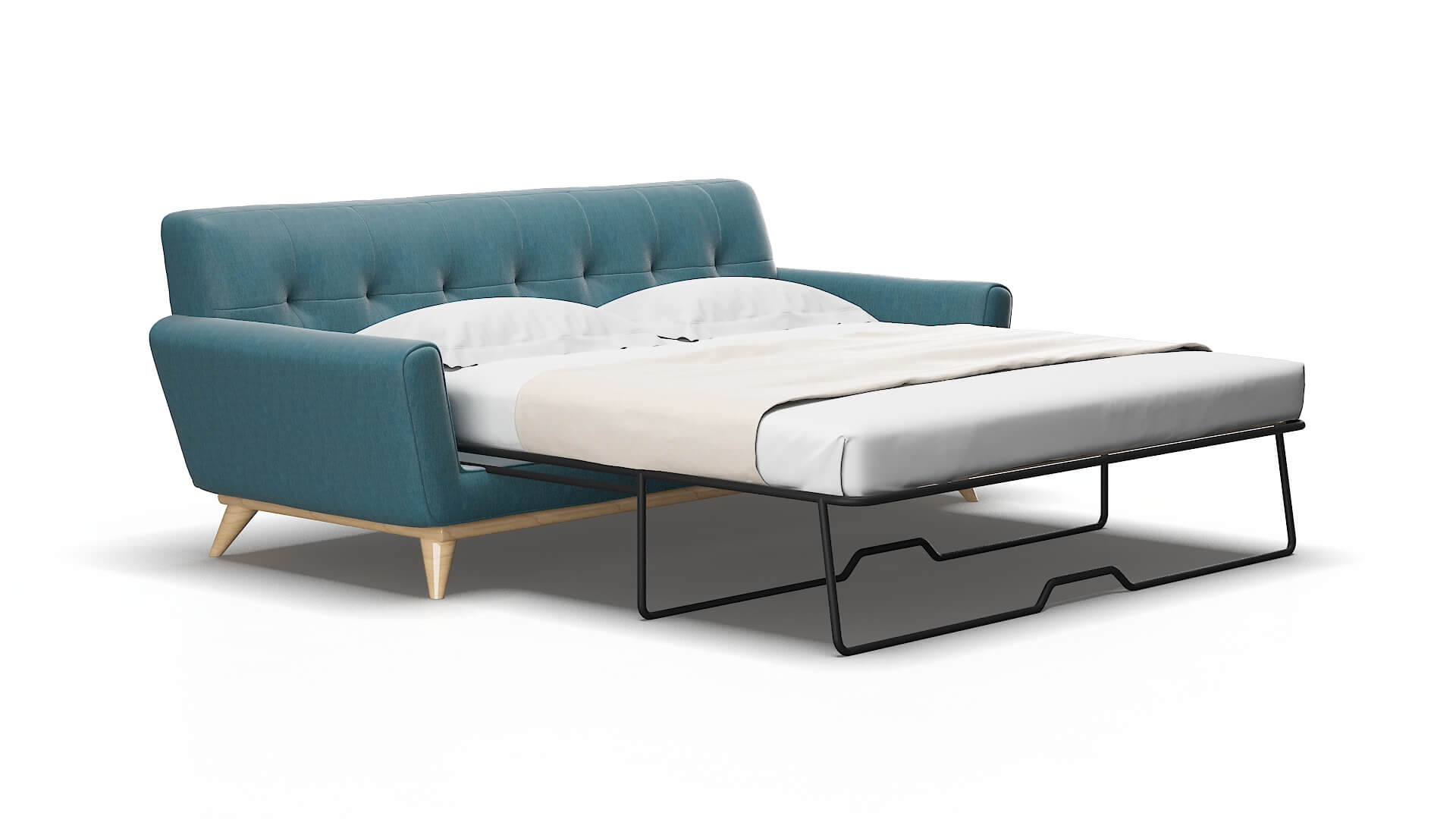 Brussels Hepburn Teal Sofa Sleeper Espresso legs 2