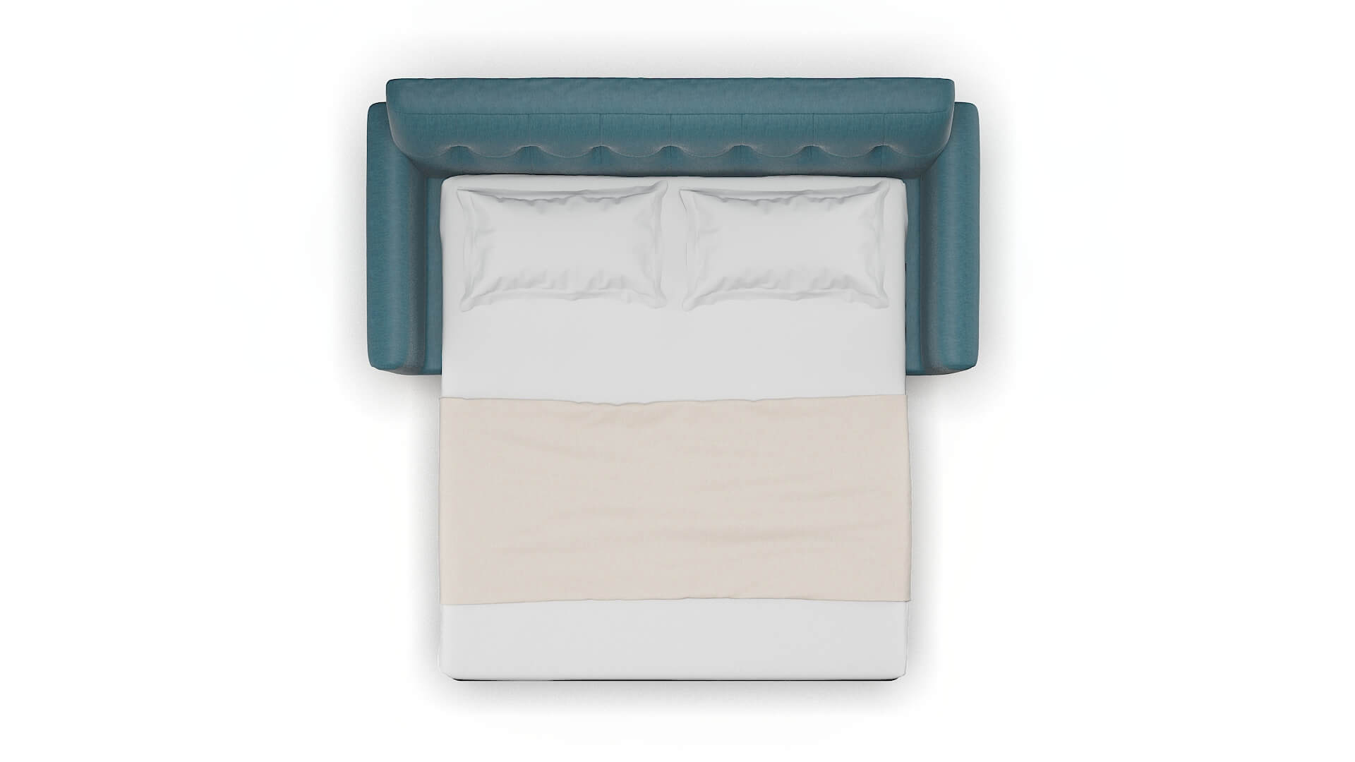 Brussels Hepburn Teal Sofa Sleeper Espresso legs 3