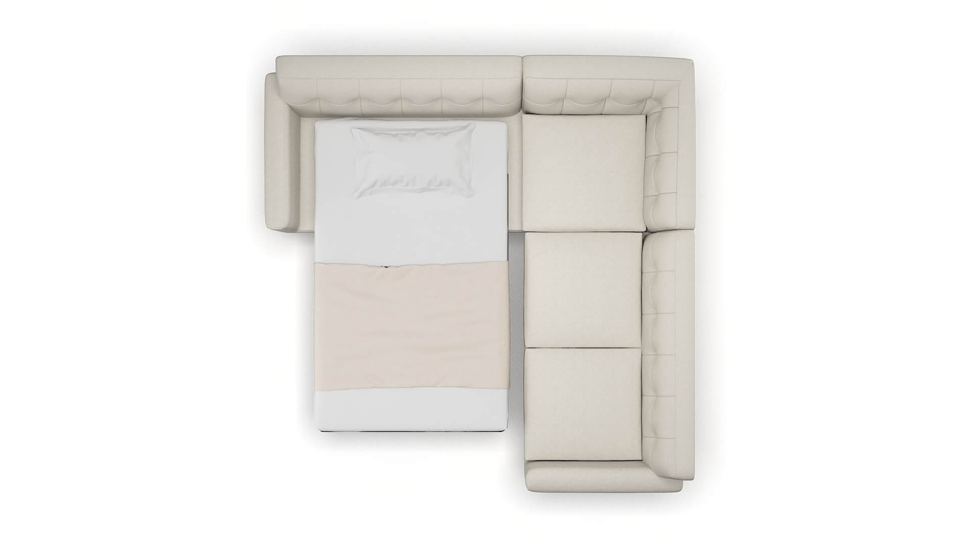 Brussels Insight Dove Sectional Sleeper Espresso legs 3