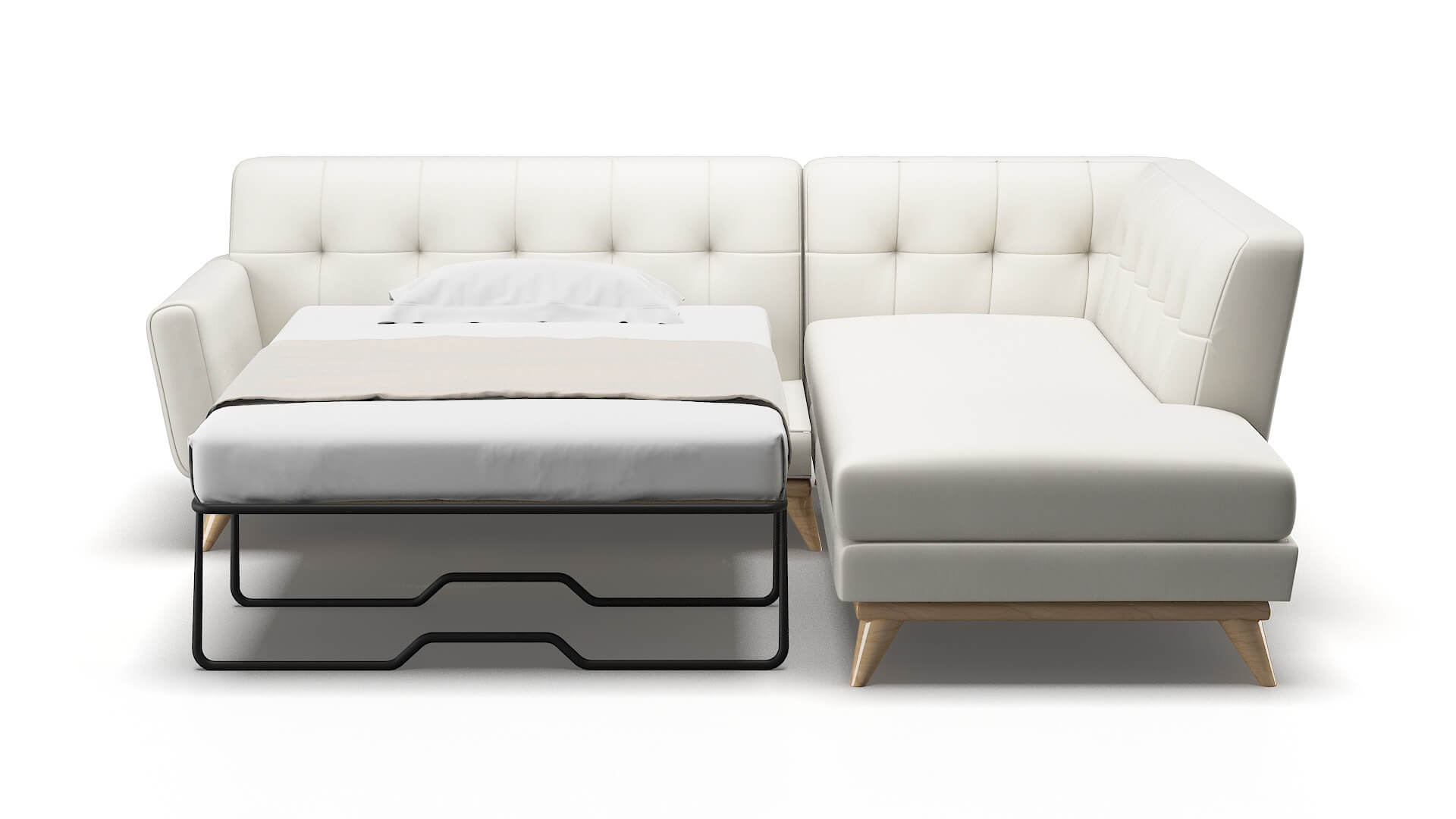 Brussels Keylargo Oatmeal Panel Sleeper Espresso legs 1