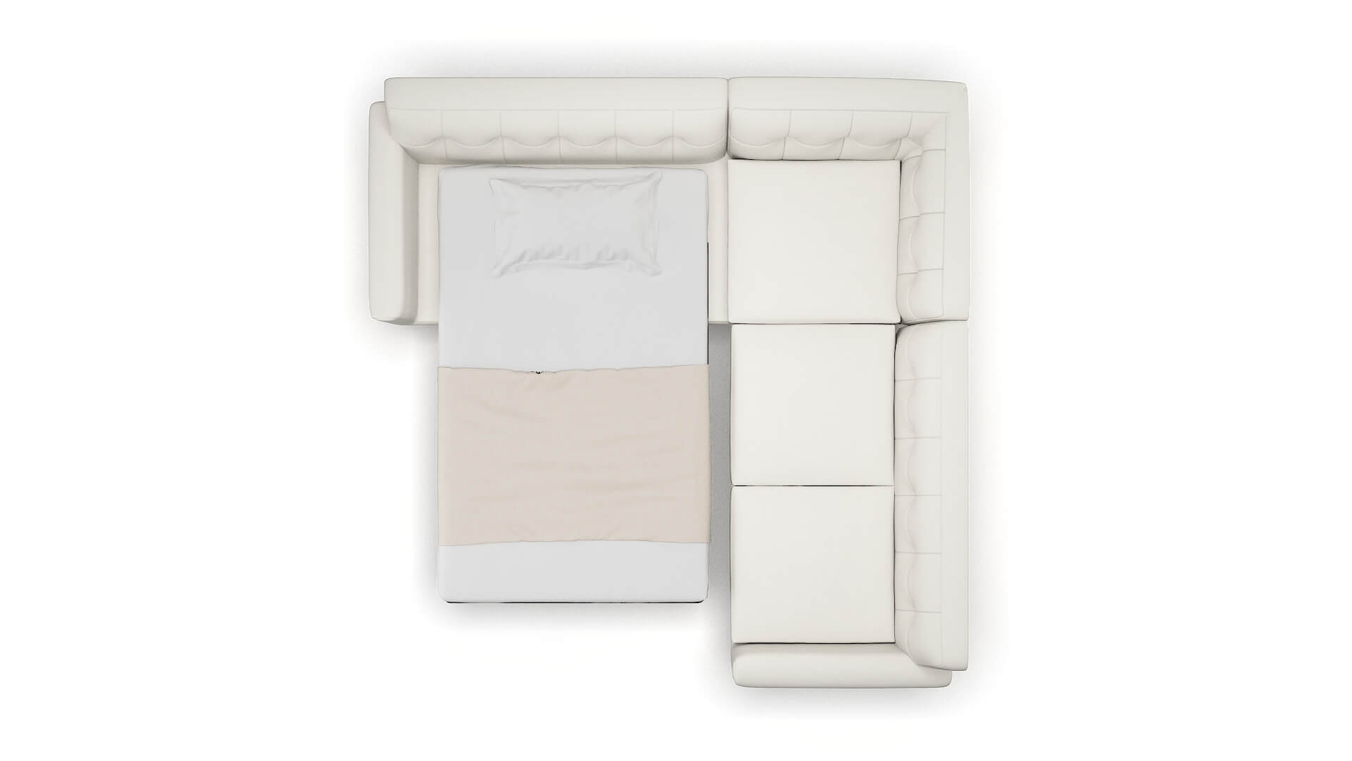 Brussels Keylargo Oatmeal Sectional Sleeper Espresso legs 3