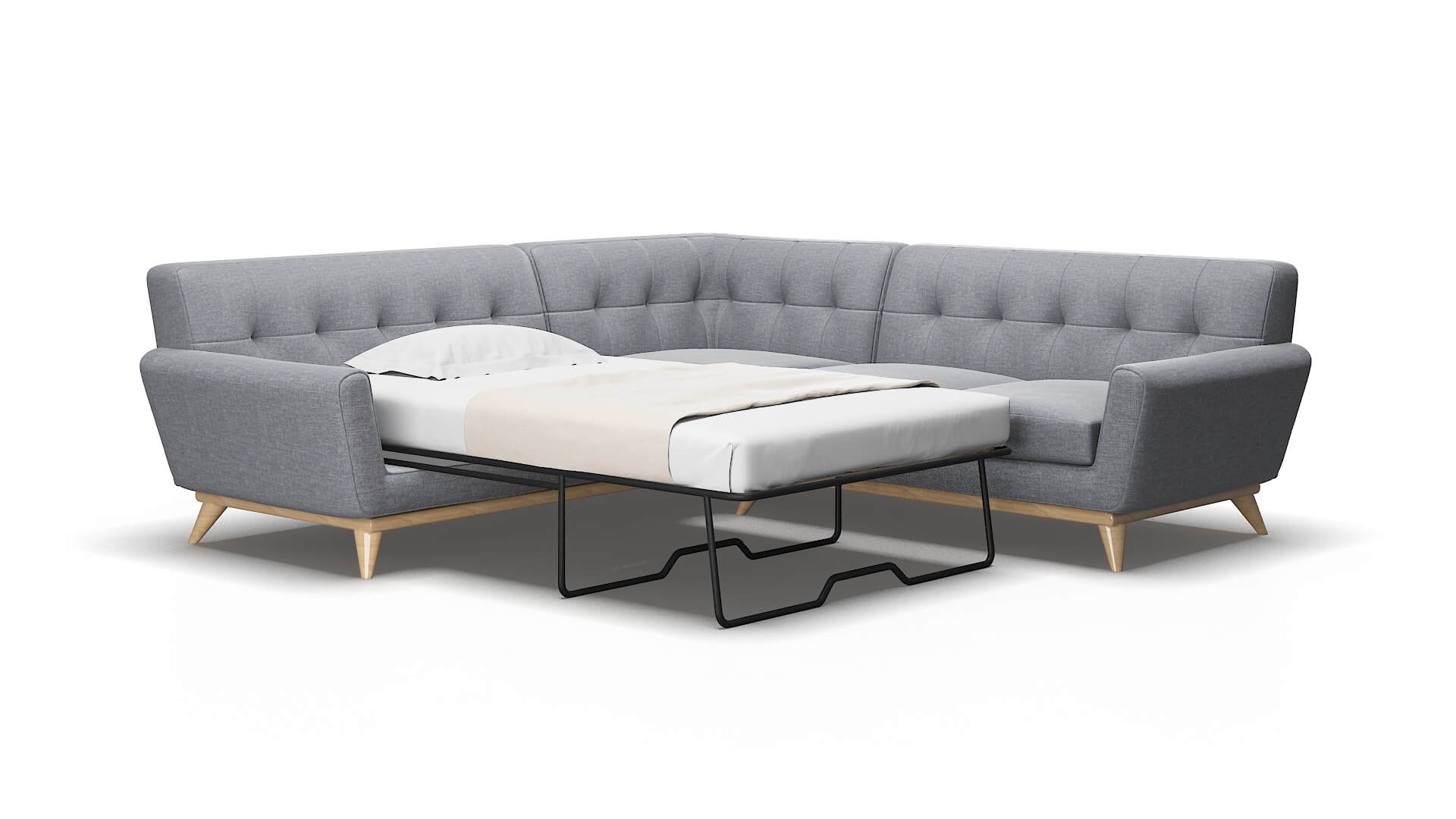 Brussels Lana ash Sectional sleeper Espresso Legs  2